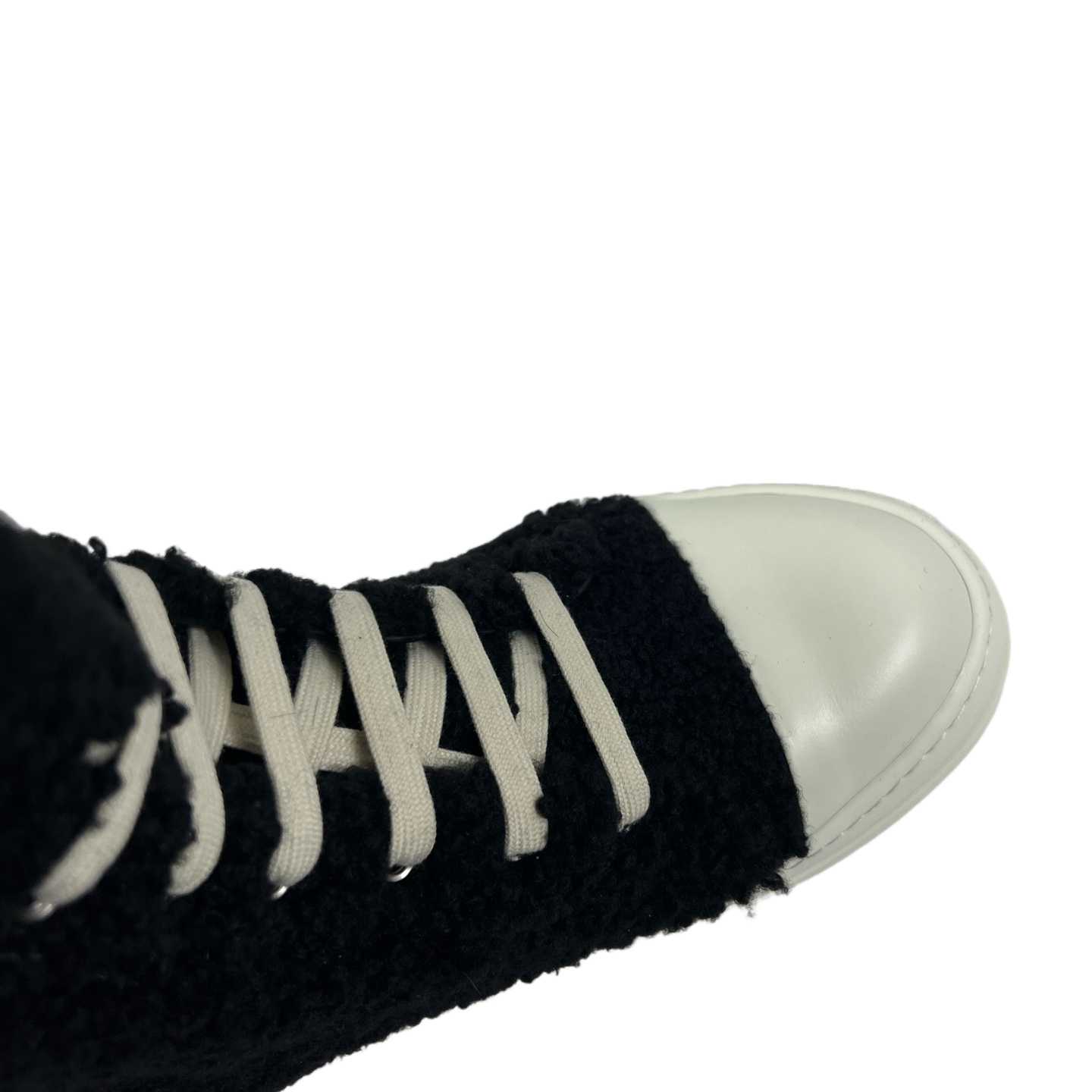 Rick Owens Fur High Top Sneakers - EUR FASHION