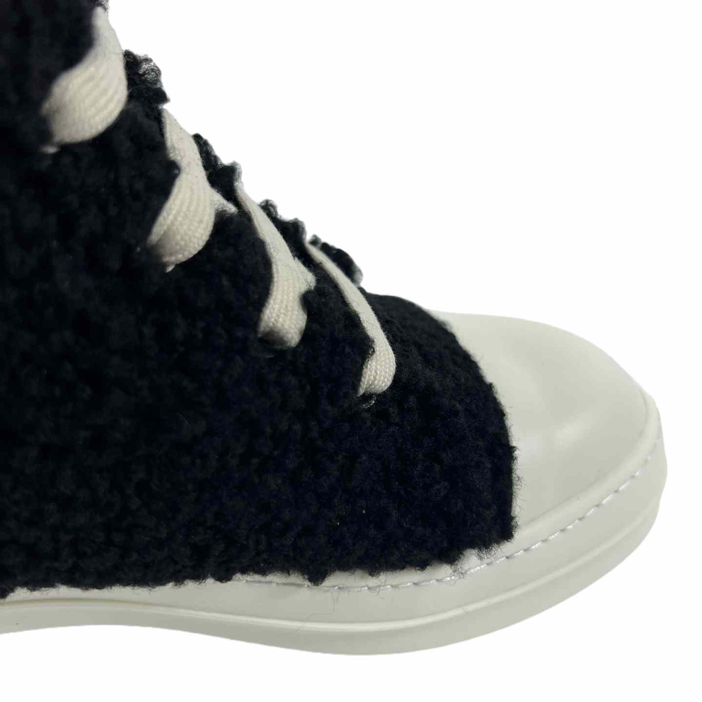 Rick Owens Fur High Top Sneakers - EUR FASHION