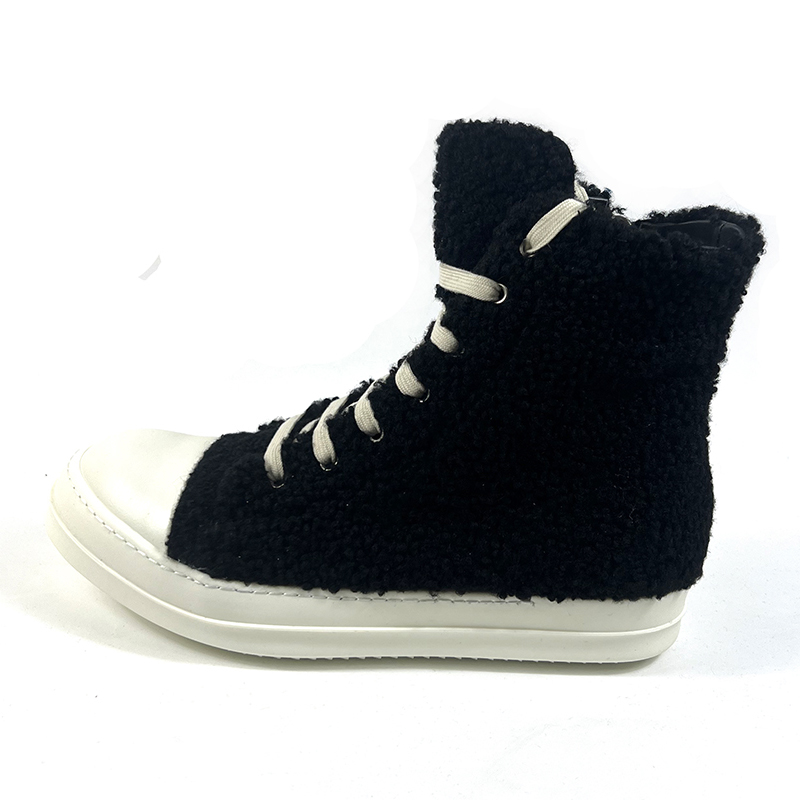 Rick Owens Fur High Top Sneakers - EUR FASHION
