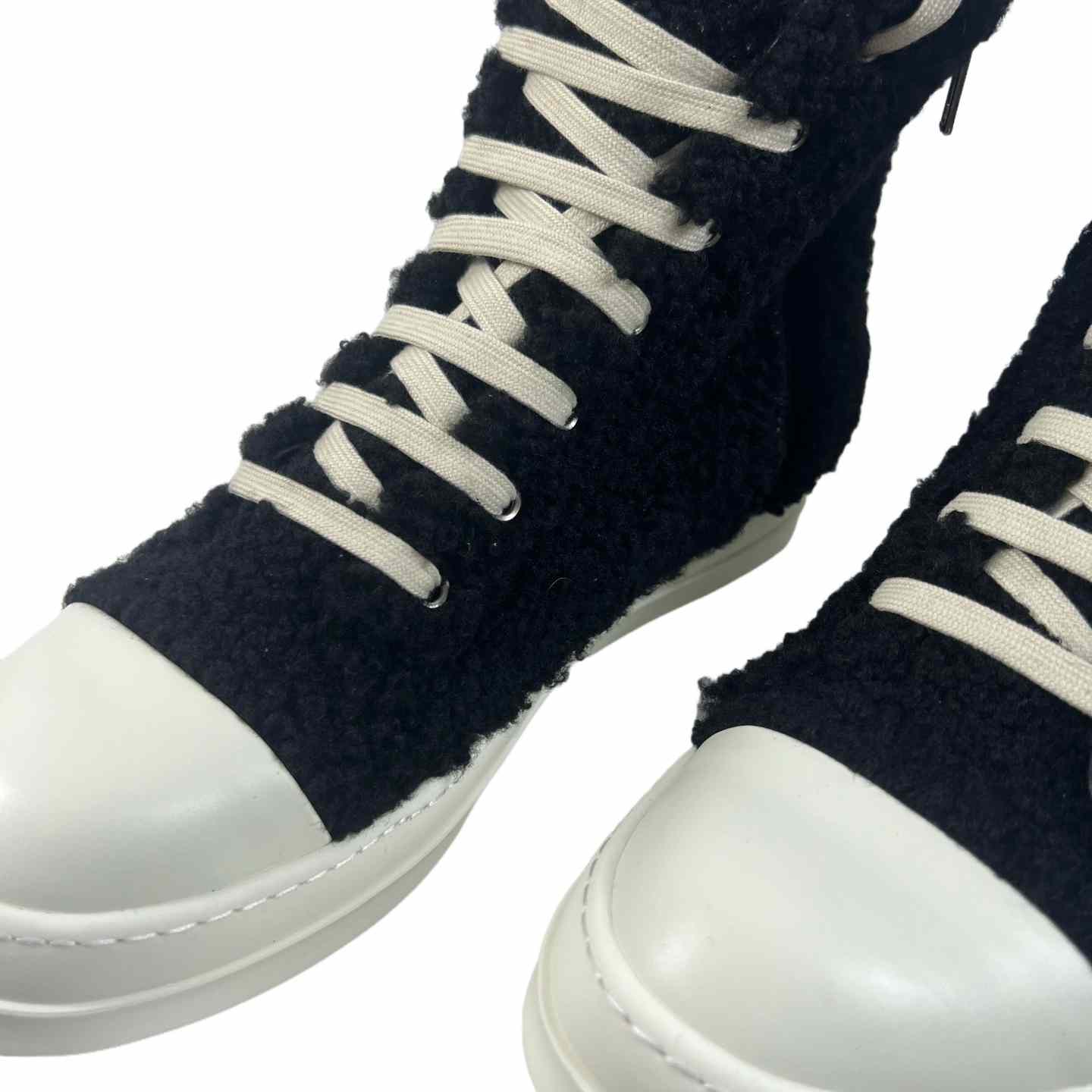 Rick Owens Fur High Top Sneakers - EUR FASHION