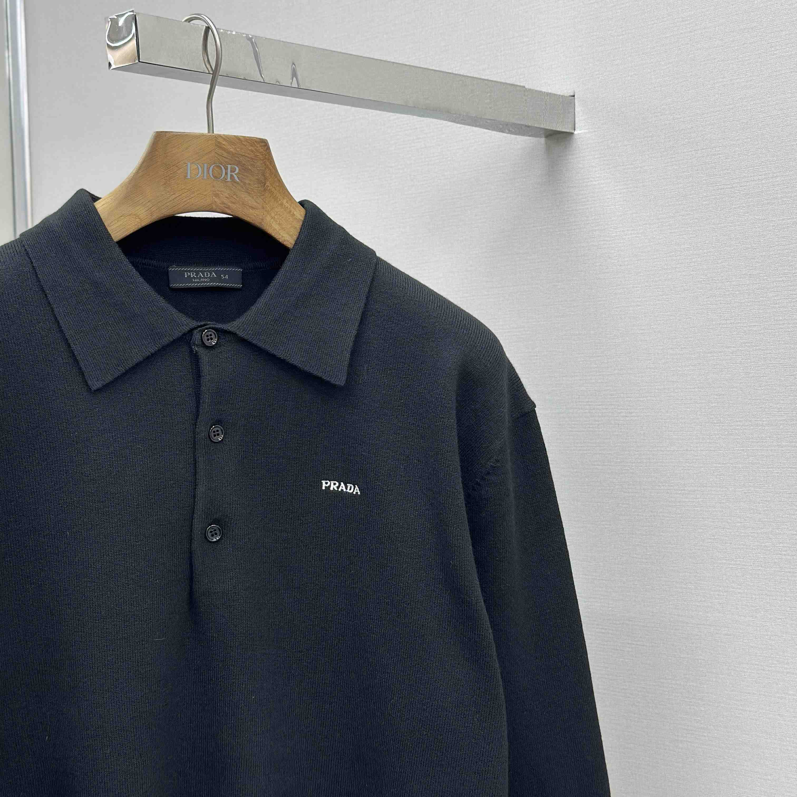 Prada Long-sleeved Superfine Wool Polo Sweater - EUR FASHION