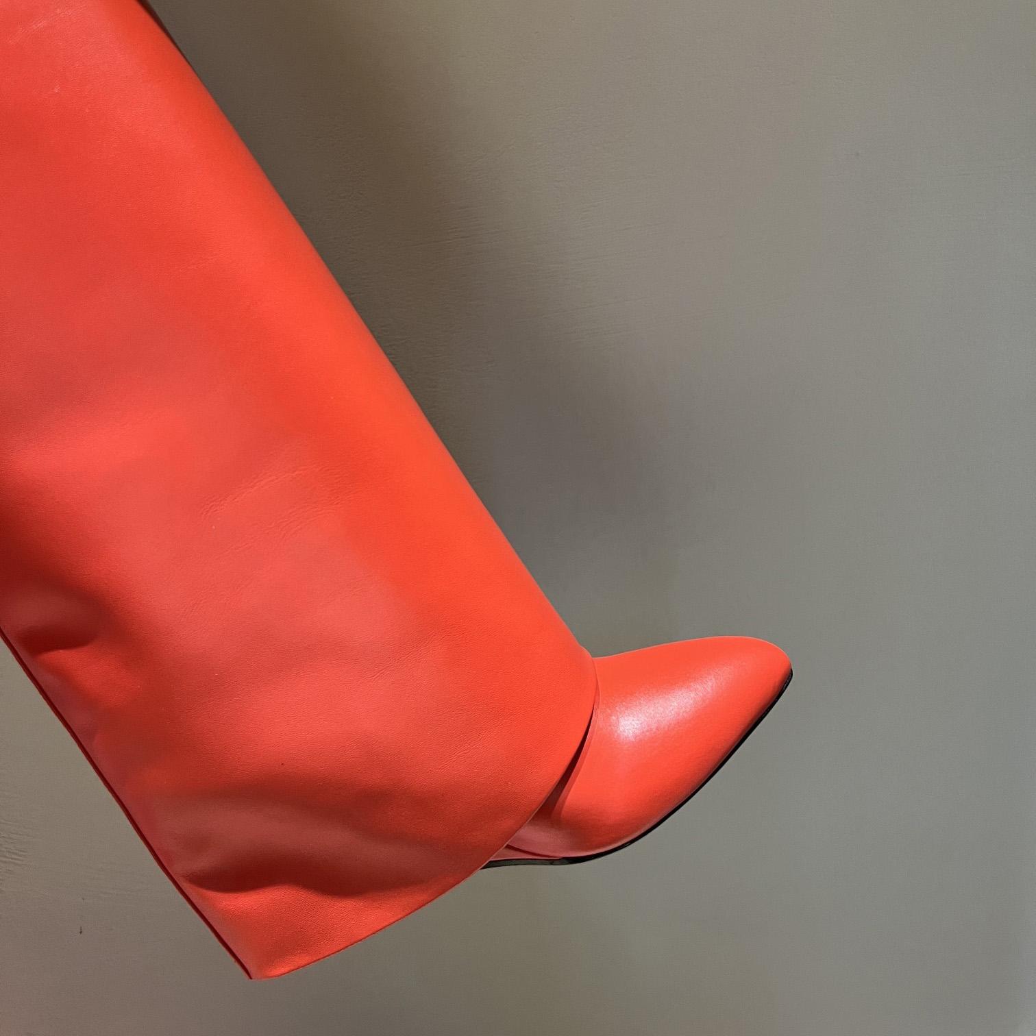 Givenchy Shark Lock Leather Knee-high Boots - EUR FASHION