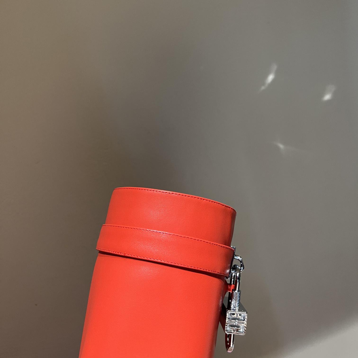 Givenchy Shark Lock Leather Knee-high Boots - EUR FASHION