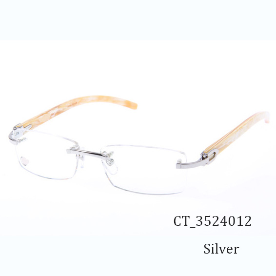 Cartier CT_3524012 White Buffalo Eyeglasses In Silver - EUR FASHION