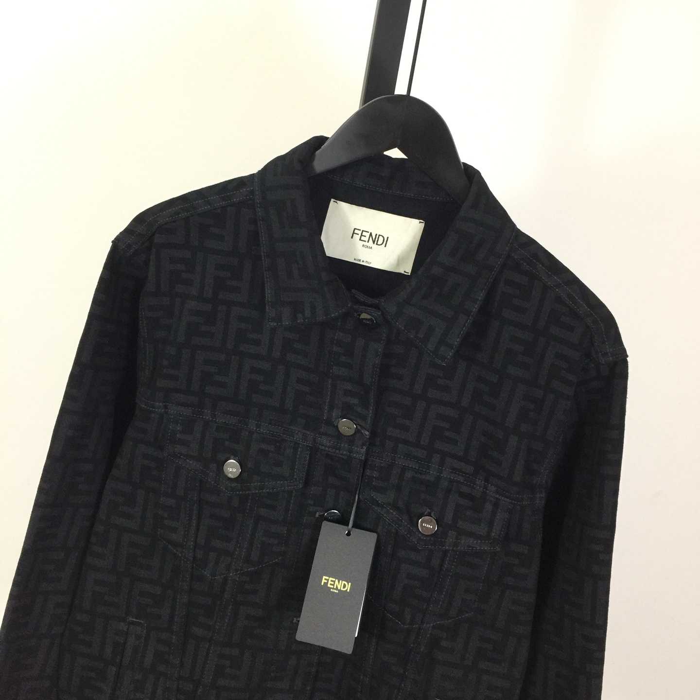Fendi Black FF Denim Jacket - EUR FASHION