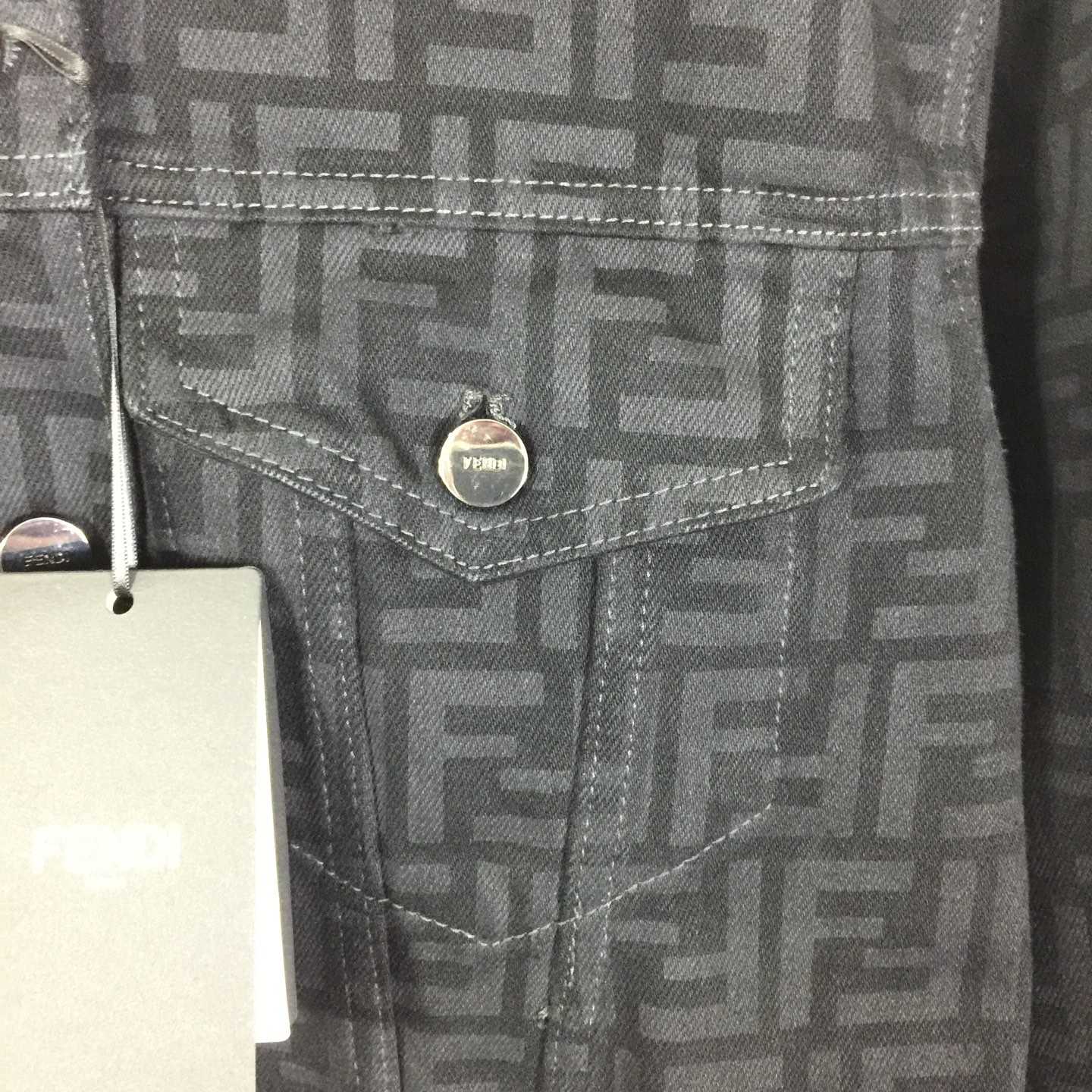 Fendi Black FF Denim Jacket - EUR FASHION