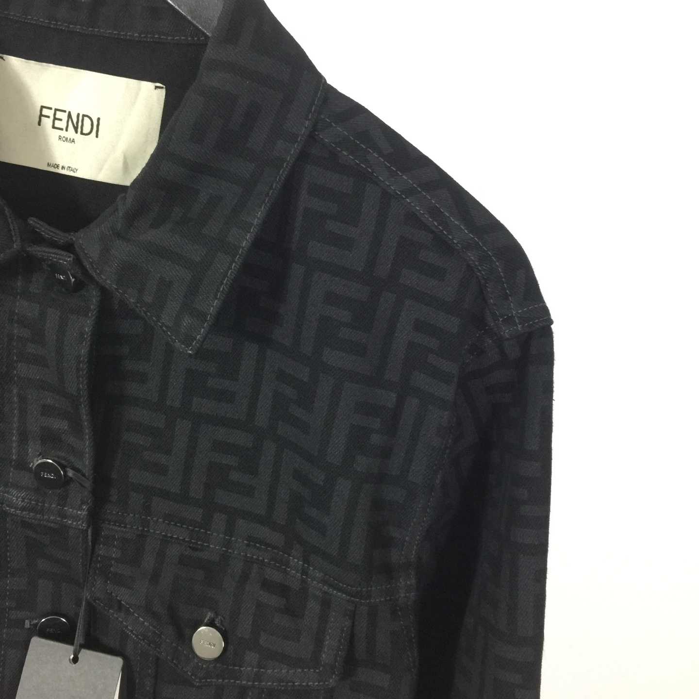 Fendi Black FF Denim Jacket - EUR FASHION