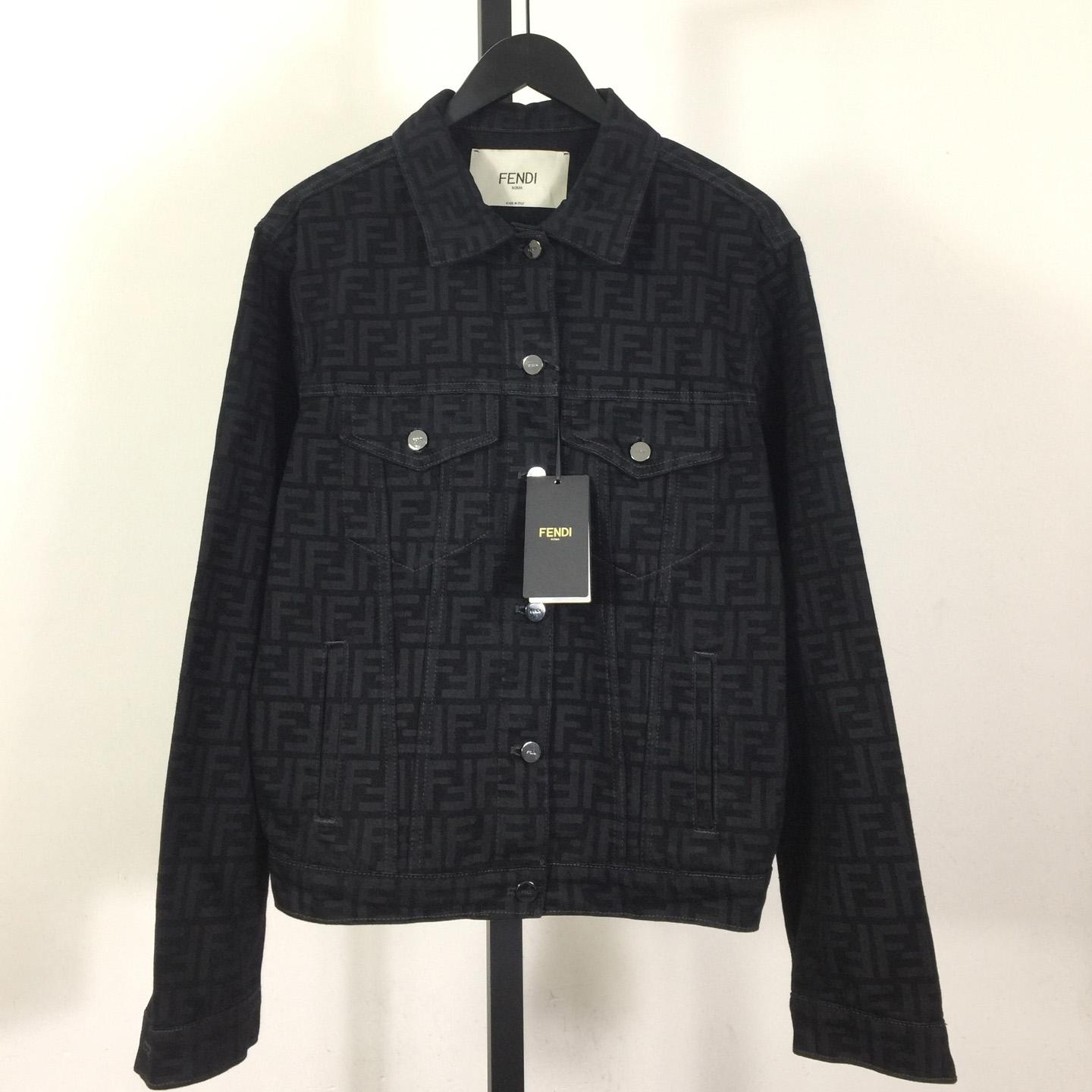 Fendi Black FF Denim Jacket - EUR FASHION