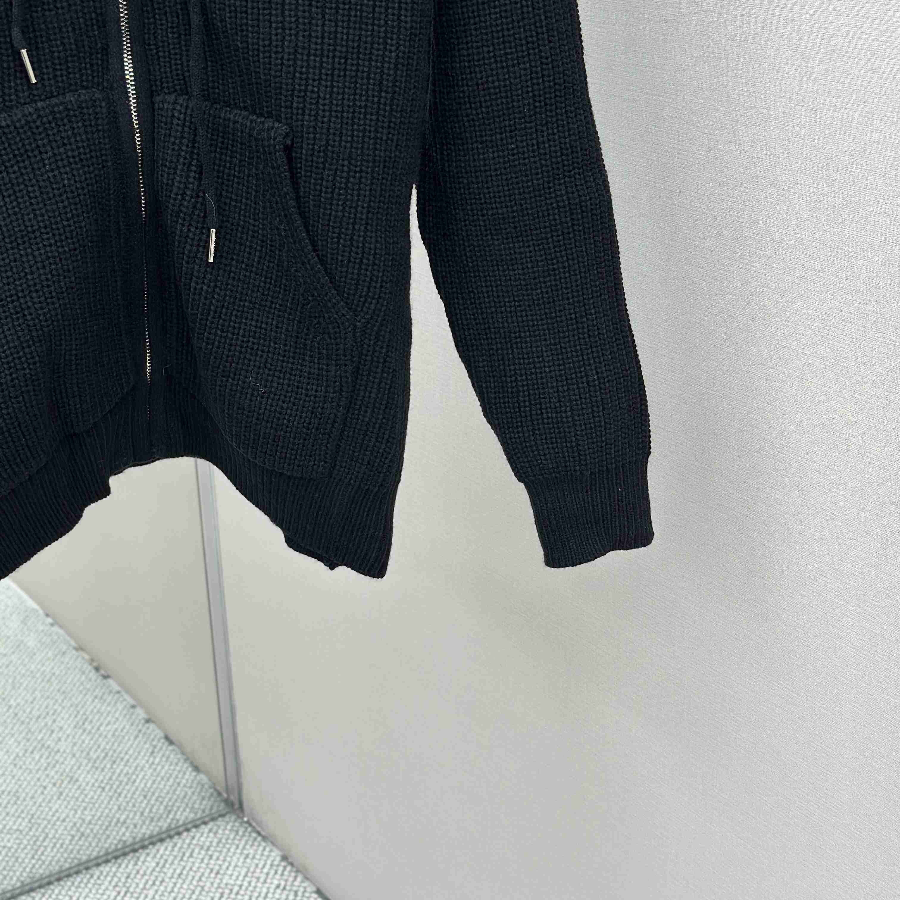 Celine Hooded Cardigan In Ribbed Wool - EUR FASHION