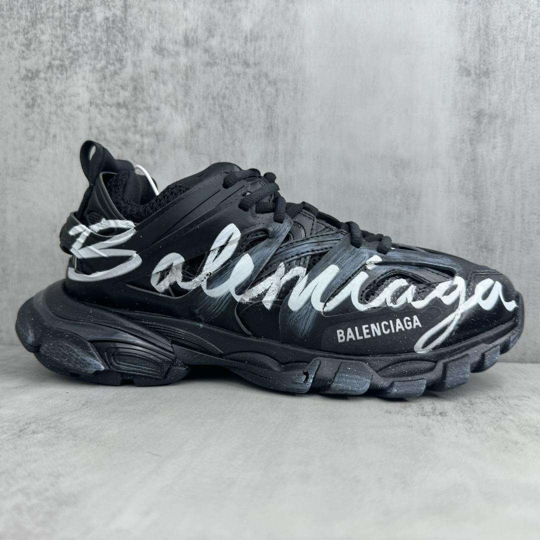 Balenciaga Track Signature Sneaker In Black And White - EUR FASHION