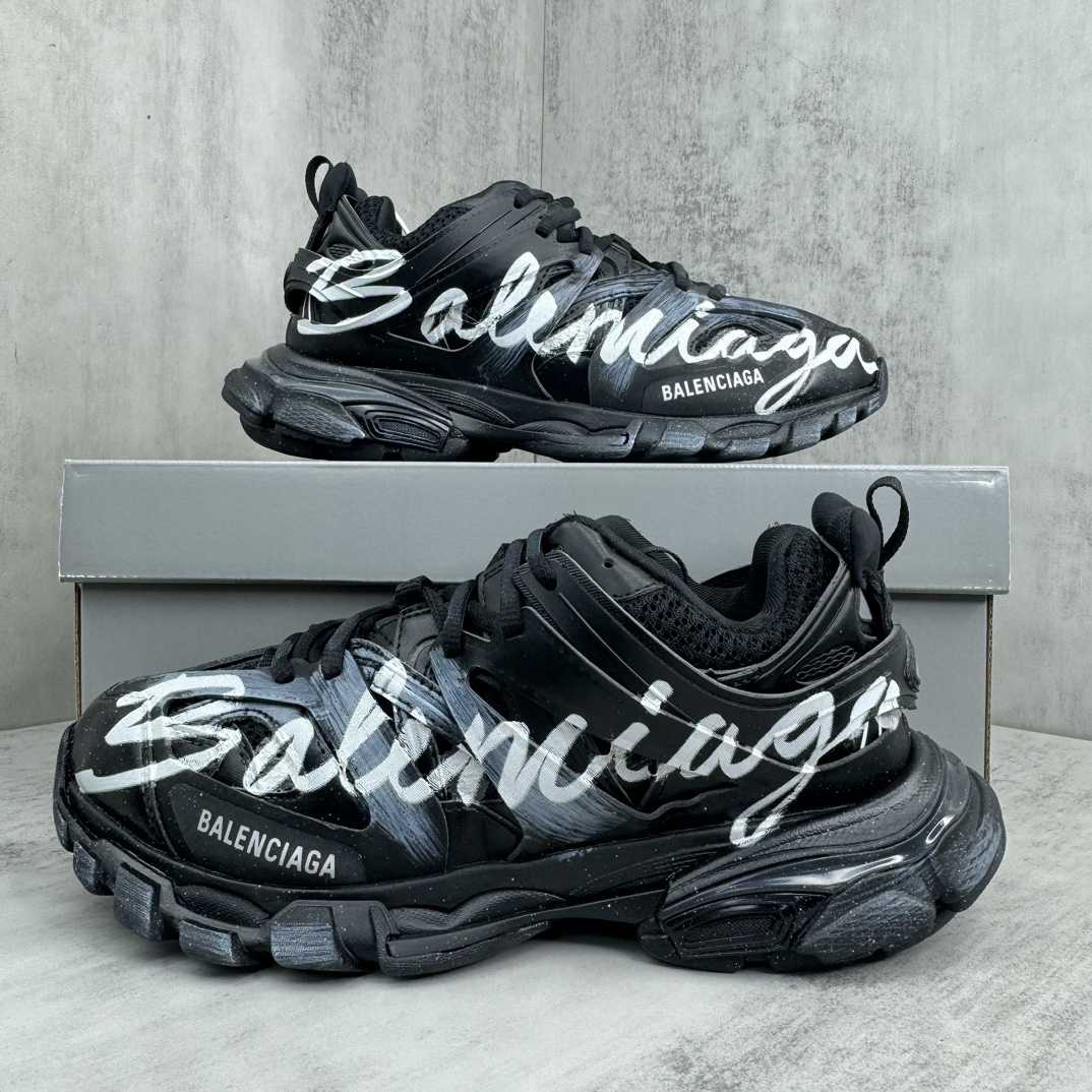 Balenciaga Track Signature Sneaker In Black And White - EUR FASHION