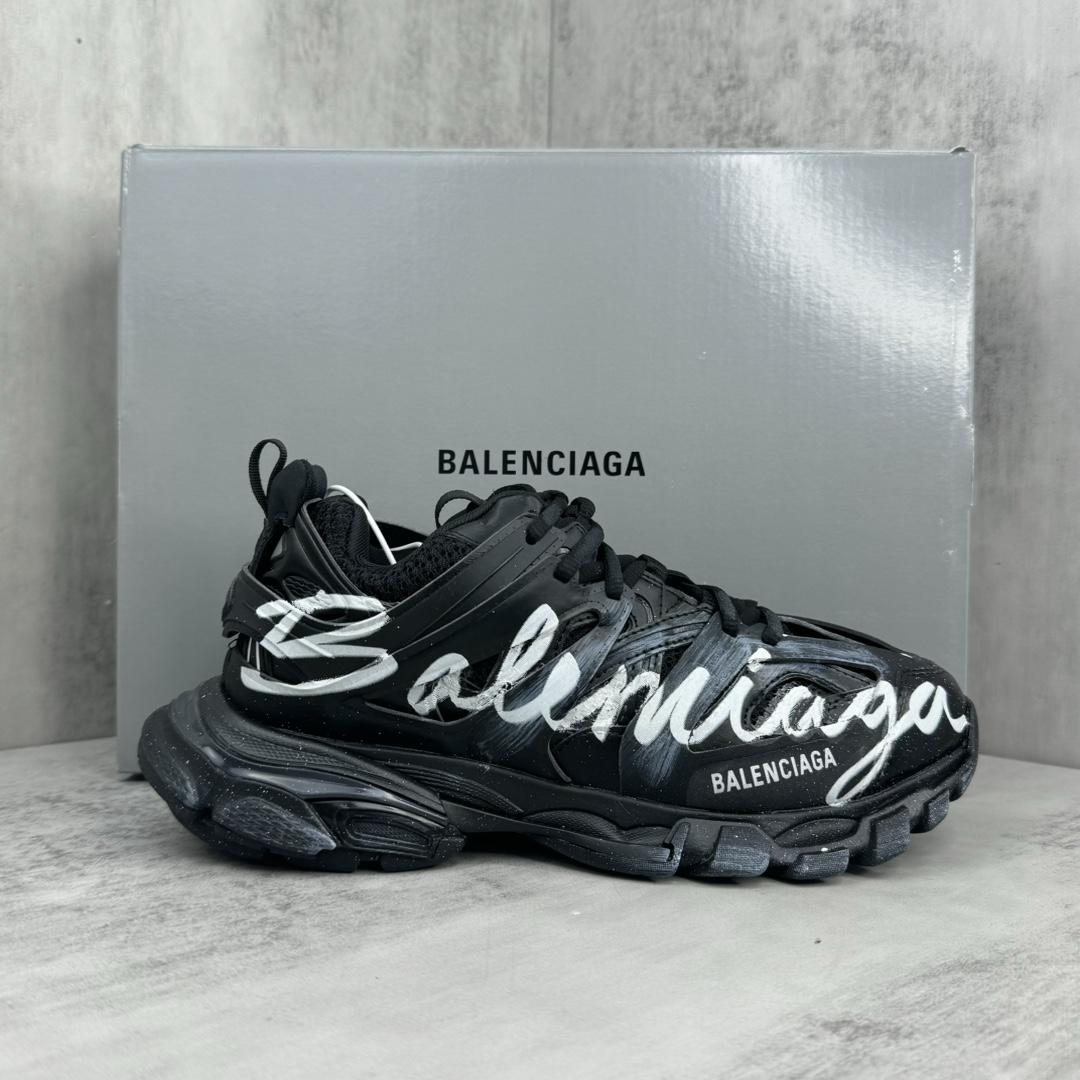 Balenciaga Track Signature Sneaker In Black And White - EUR FASHION