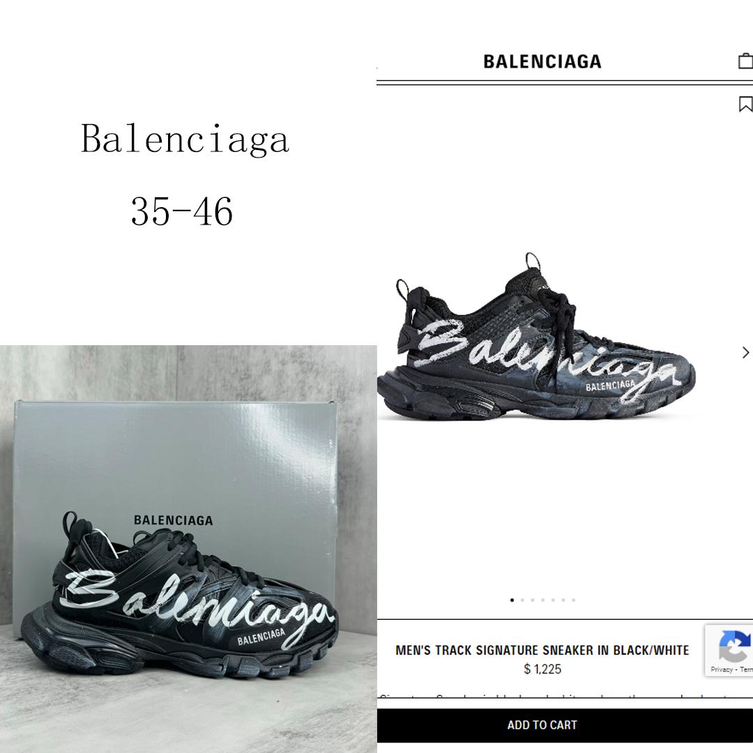 Balenciaga Track Signature Sneaker In Black And White - EUR FASHION