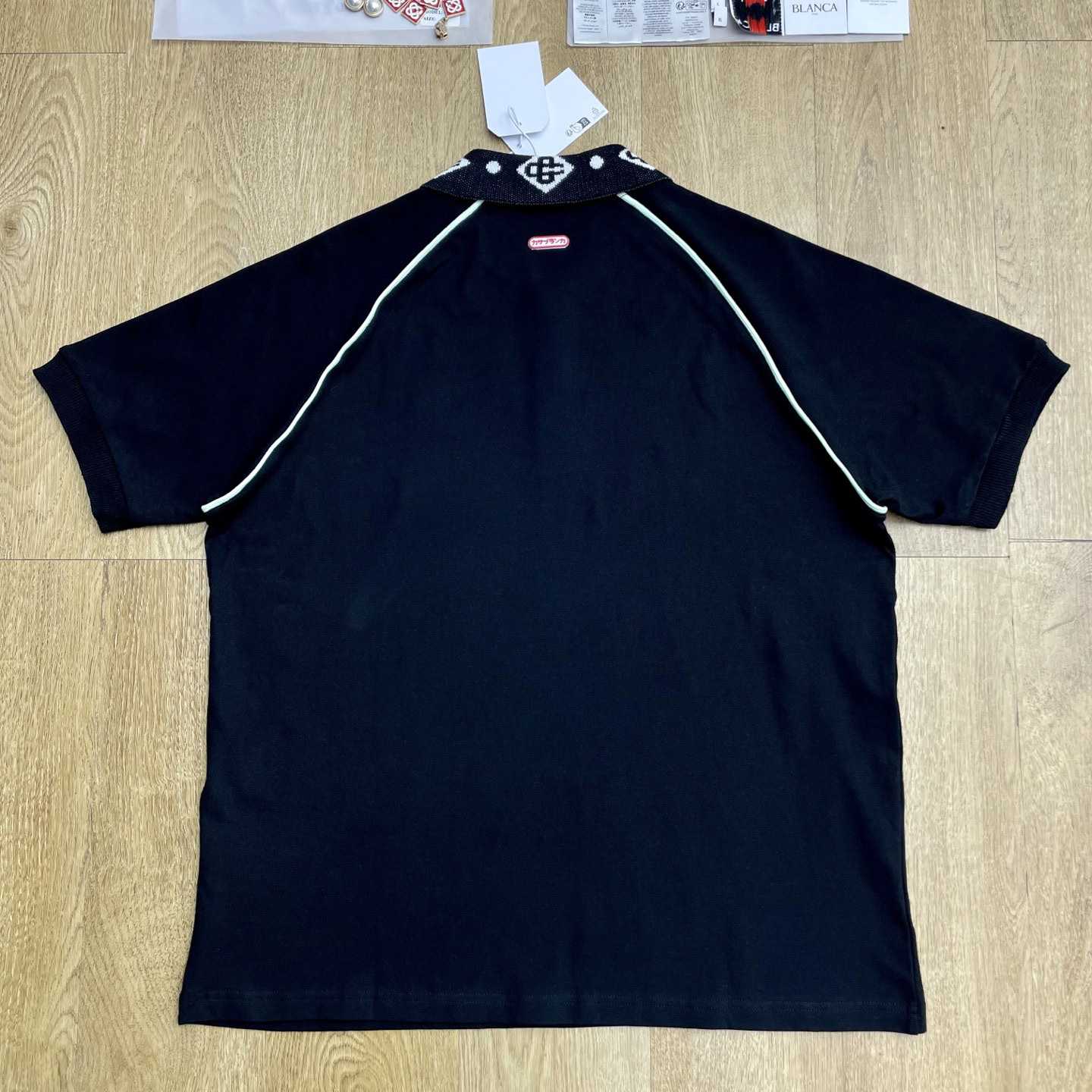 Casablanca Chenille Collar Raglan Polo Shirt   c1107 - EUR FASHION