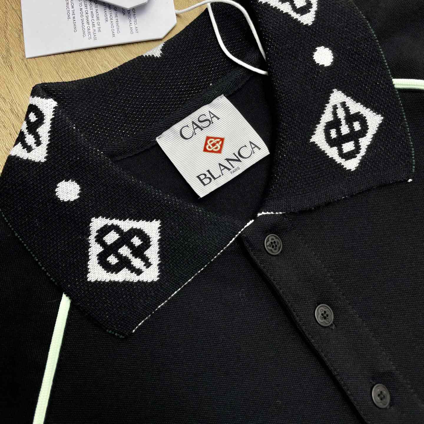 Casablanca Chenille Collar Raglan Polo Shirt   c1107 - EUR FASHION