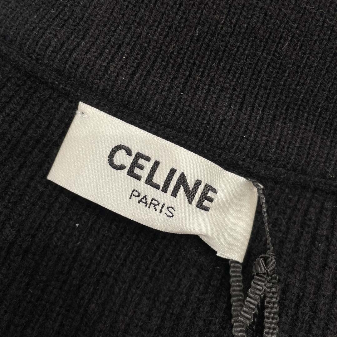 Celine Triomphe Trucker Sweater In Ribbed Wool - EUR FASHION