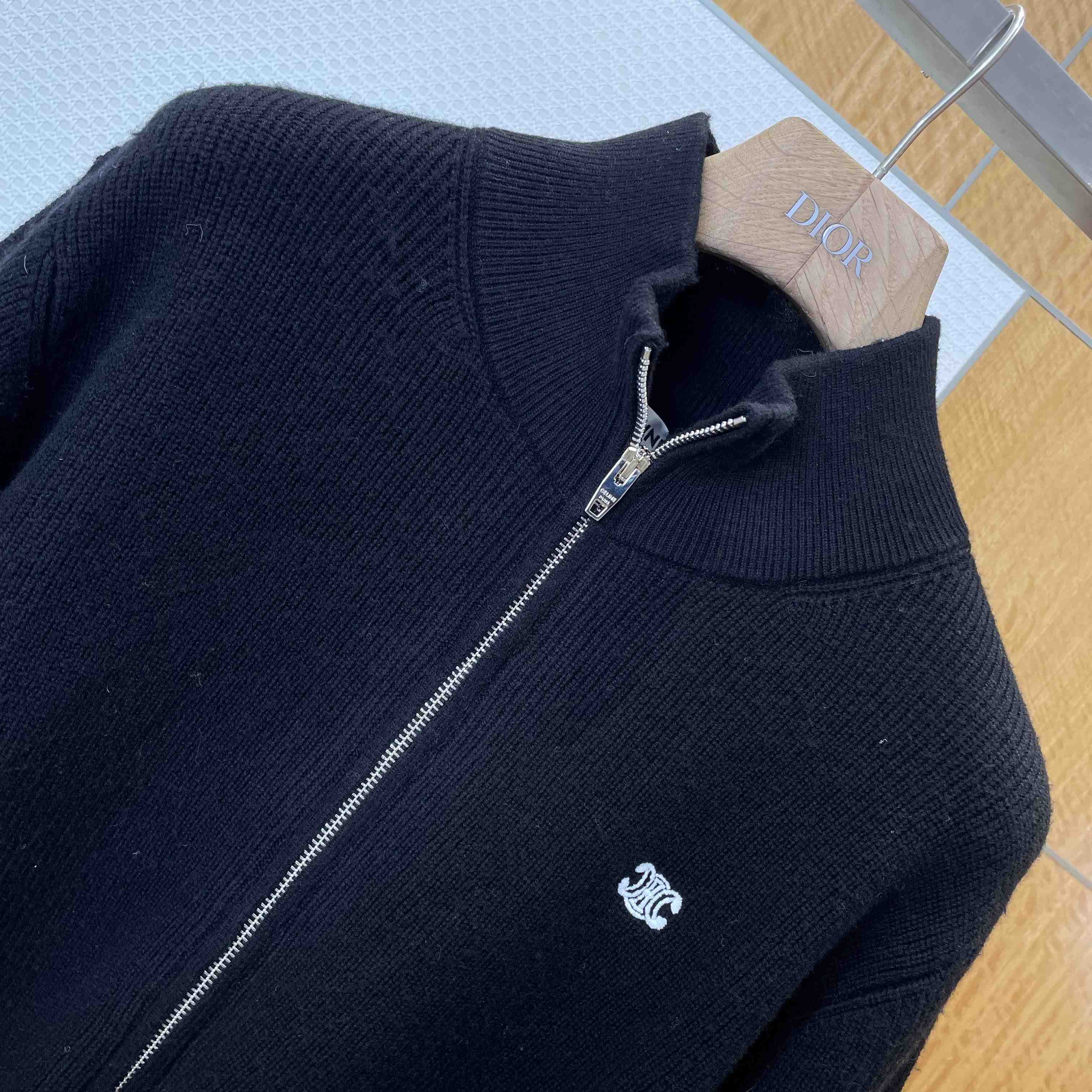 Celine Triomphe Trucker Sweater In Ribbed Wool - EUR FASHION