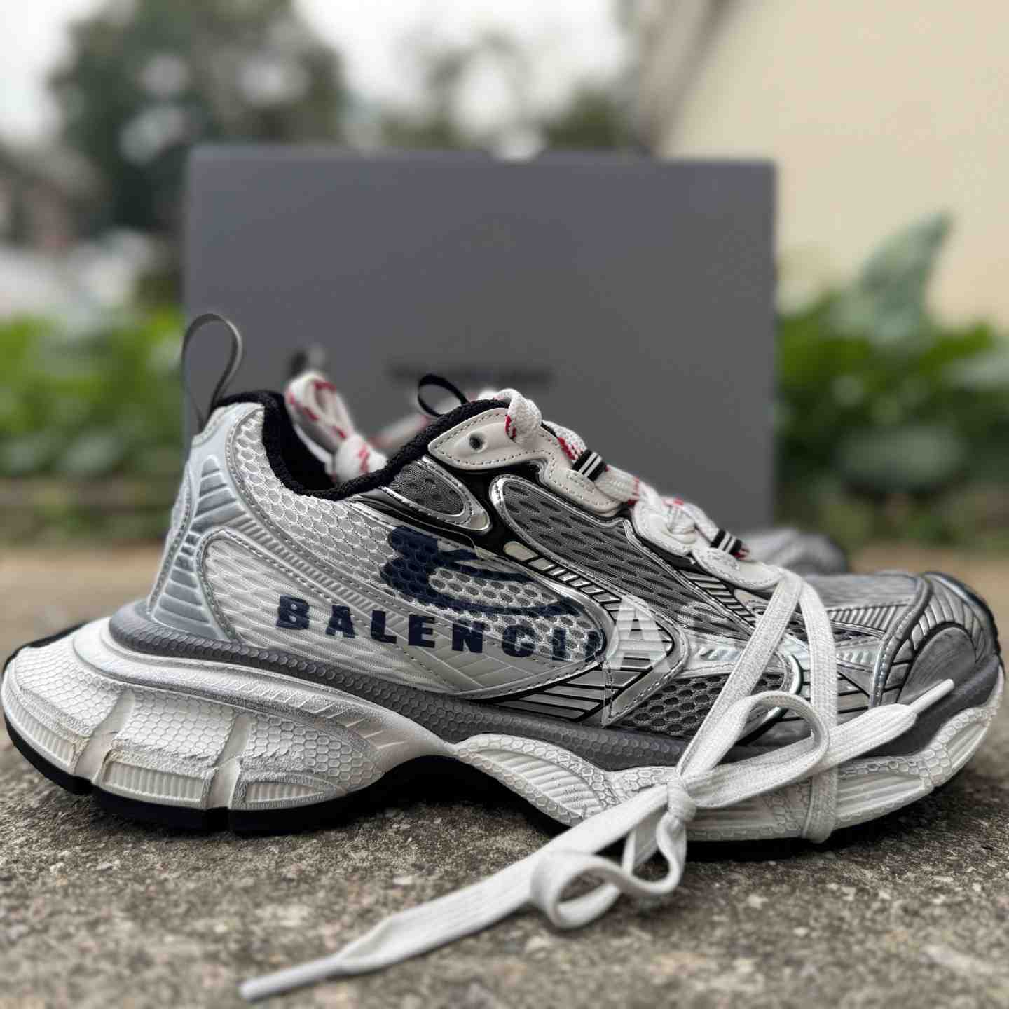 Balenciaga 3XL Mesh “Grey” Distressed Low-Top Dad Sneakers 840090 W3XSG 9239 - EUR FASHION