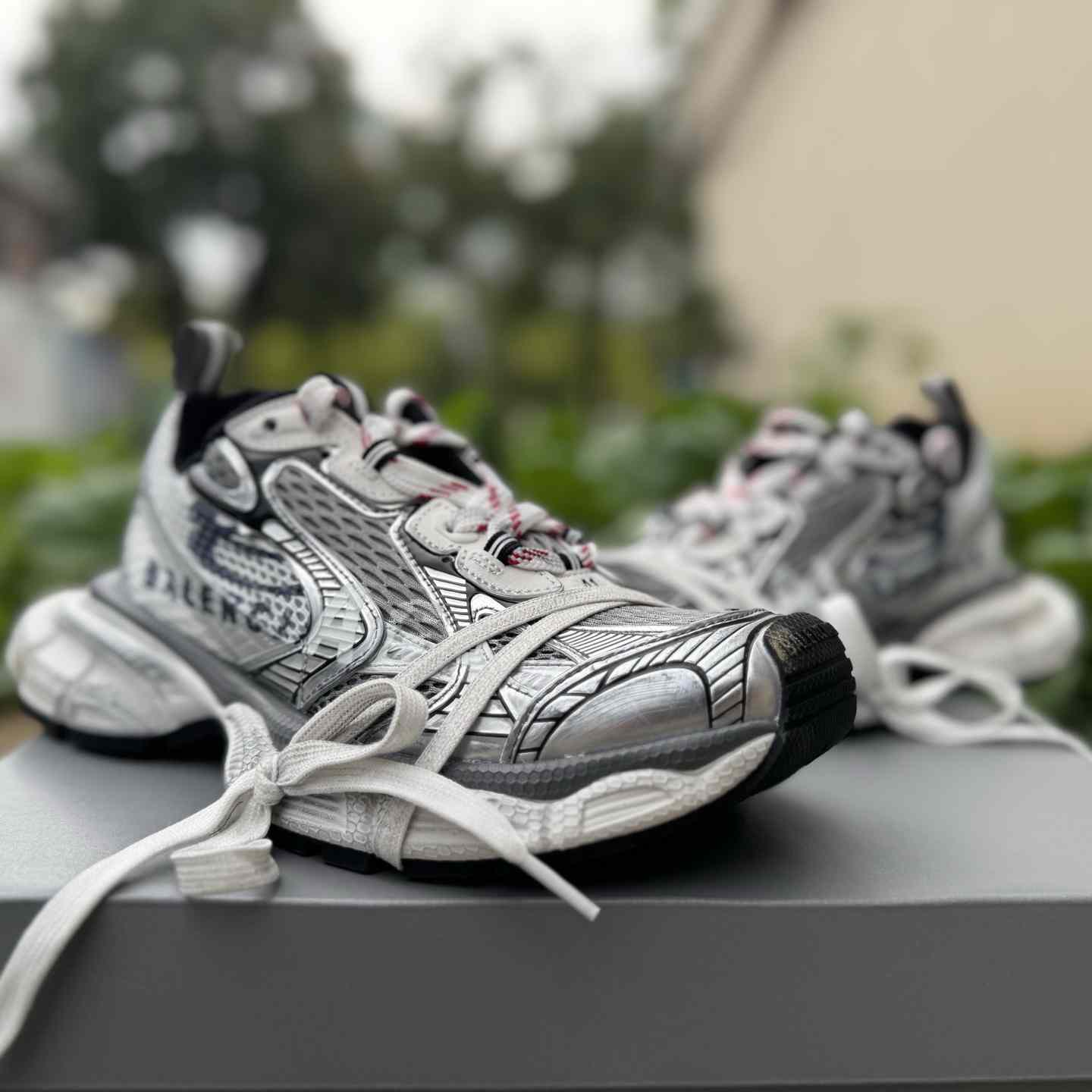 Balenciaga 3XL Mesh “Grey” Distressed Low-Top Dad Sneakers 840090 W3XSG 9239 - EUR FASHION