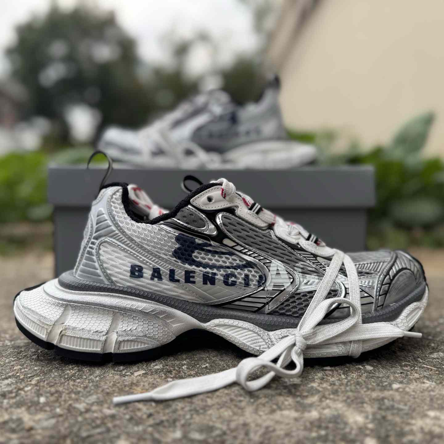 Balenciaga 3XL Mesh “Grey” Distressed Low-Top Dad Sneakers 840090 W3XSG 9239 - EUR FASHION