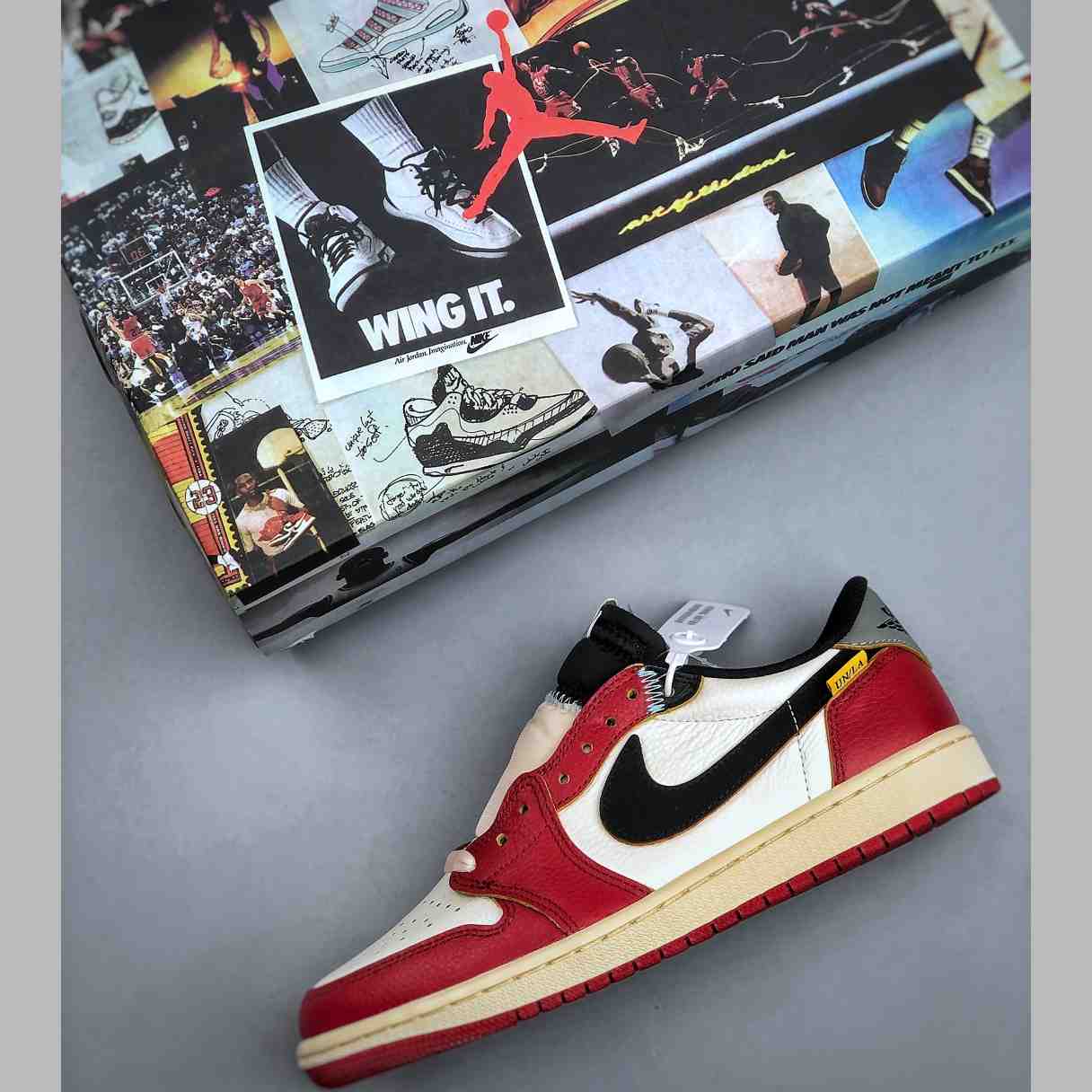 Air Jordan 1 Low “UN White/Red” Lifestyle Sneakers HQ6998-6001 - EUR FASHION