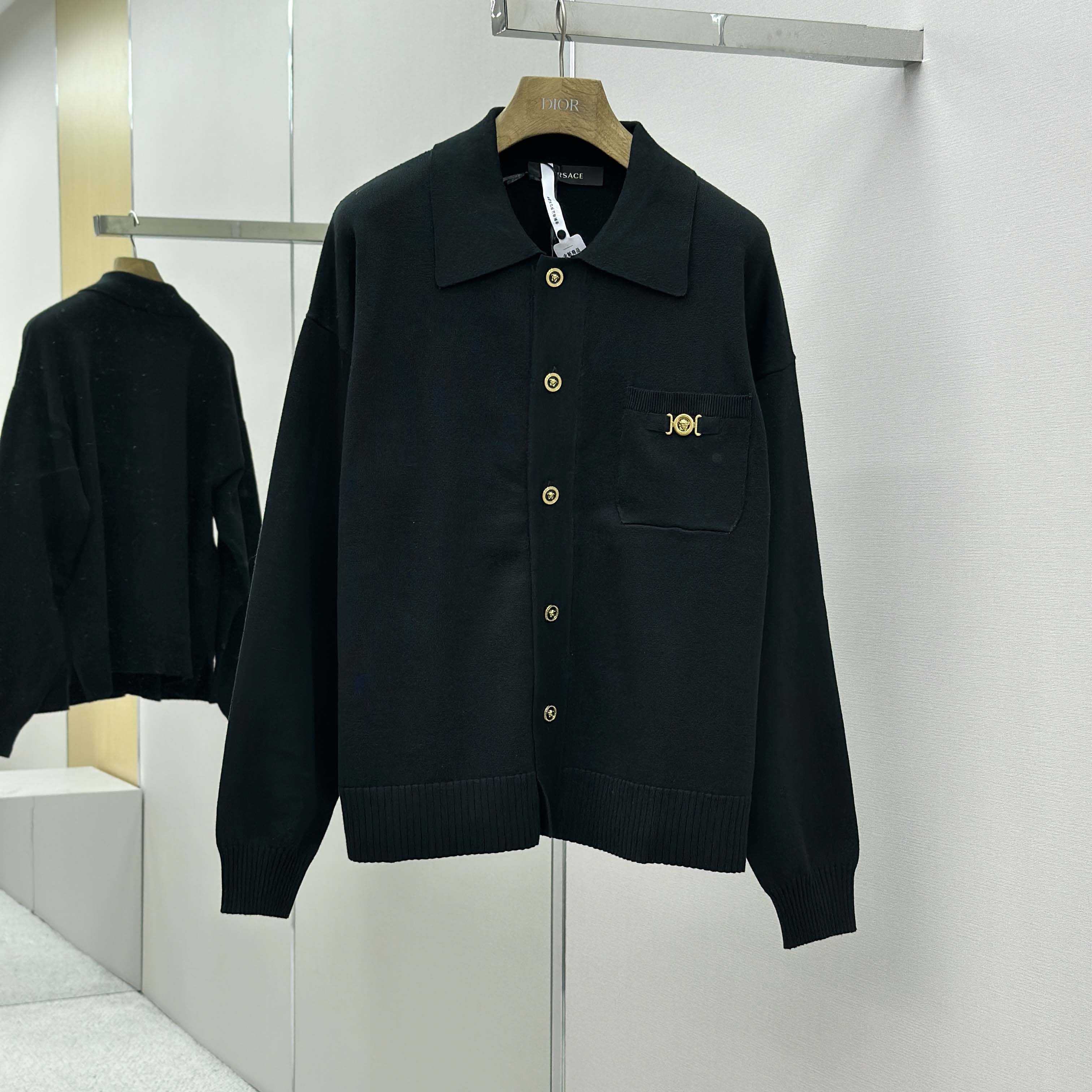 Versace Cashmere-Blend Knit Polo Cardigan - EUR FASHION