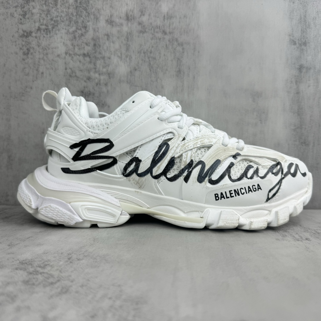 Balenciaga Track Signature Sneaker In White - EUR FASHION