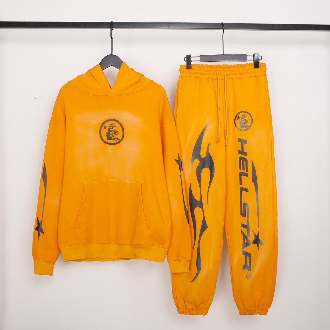 Hellstar Cotton Hoodie And Sweatpant - EUR FASHION