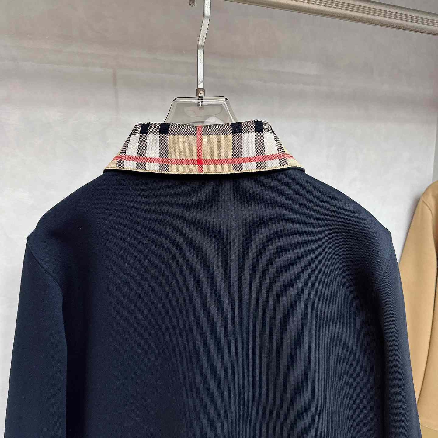 Burberry Check Collar Cotton Half-zip Sweatshirt - EUR FASHION
