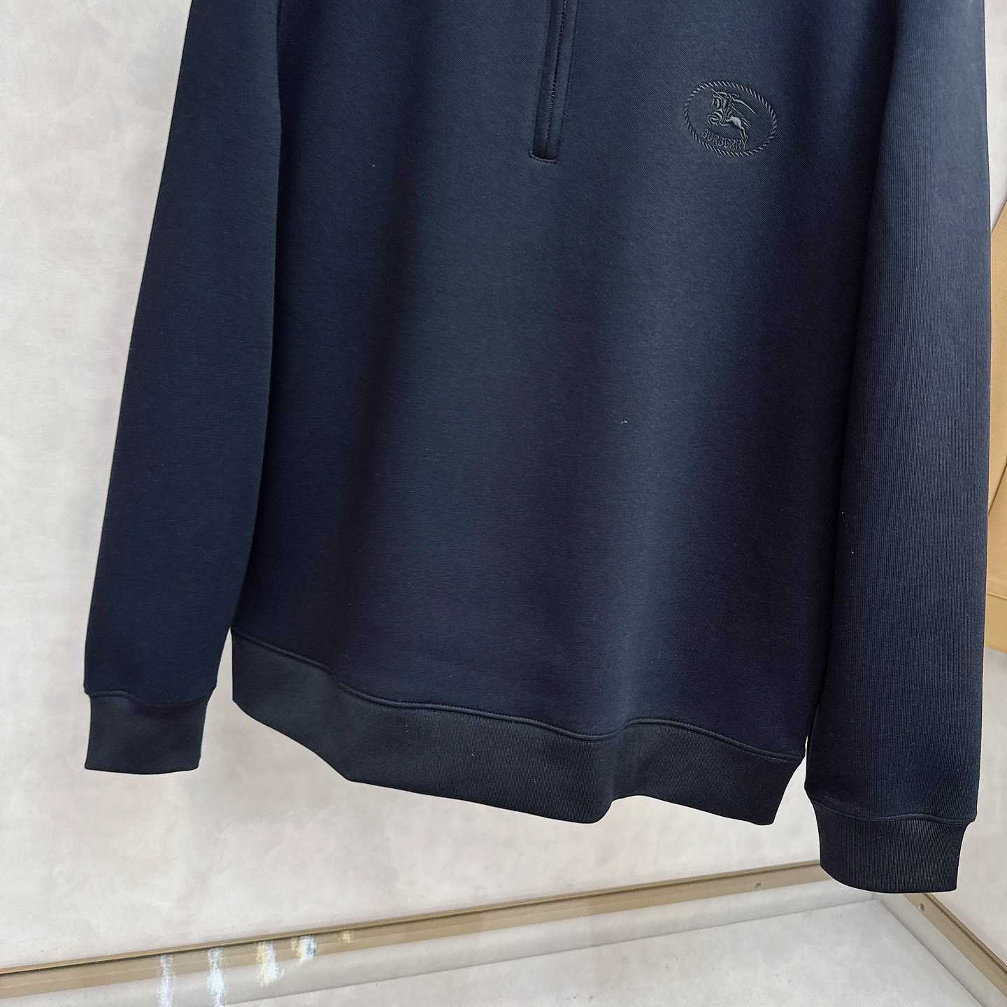 Burberry Check Collar Cotton Half-zip Sweatshirt - EUR FASHION