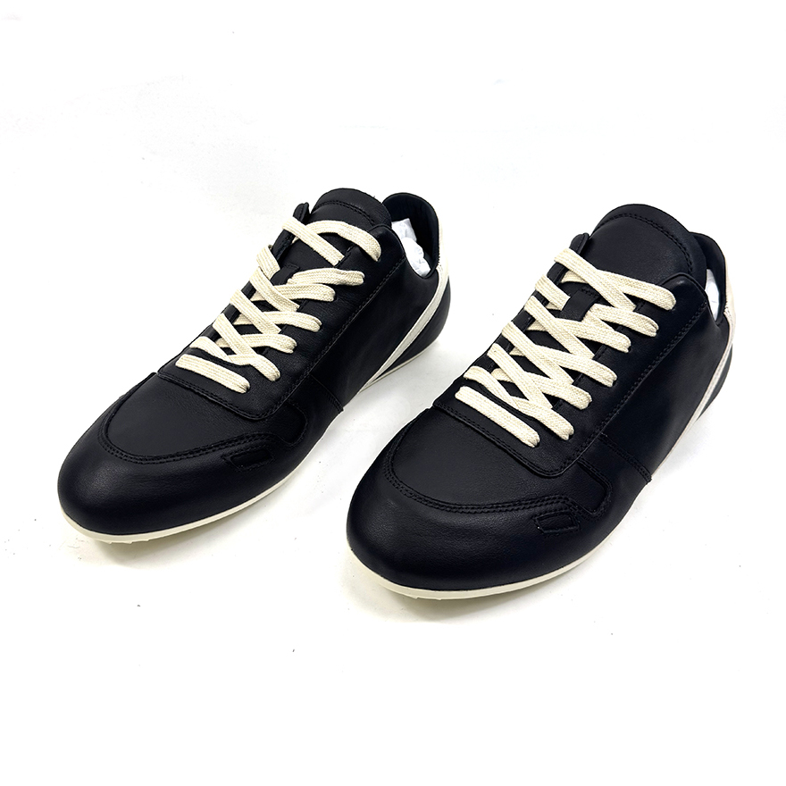 Rick Owens Minimal Sneak Leather Panel Sneakers - EUR FASHION