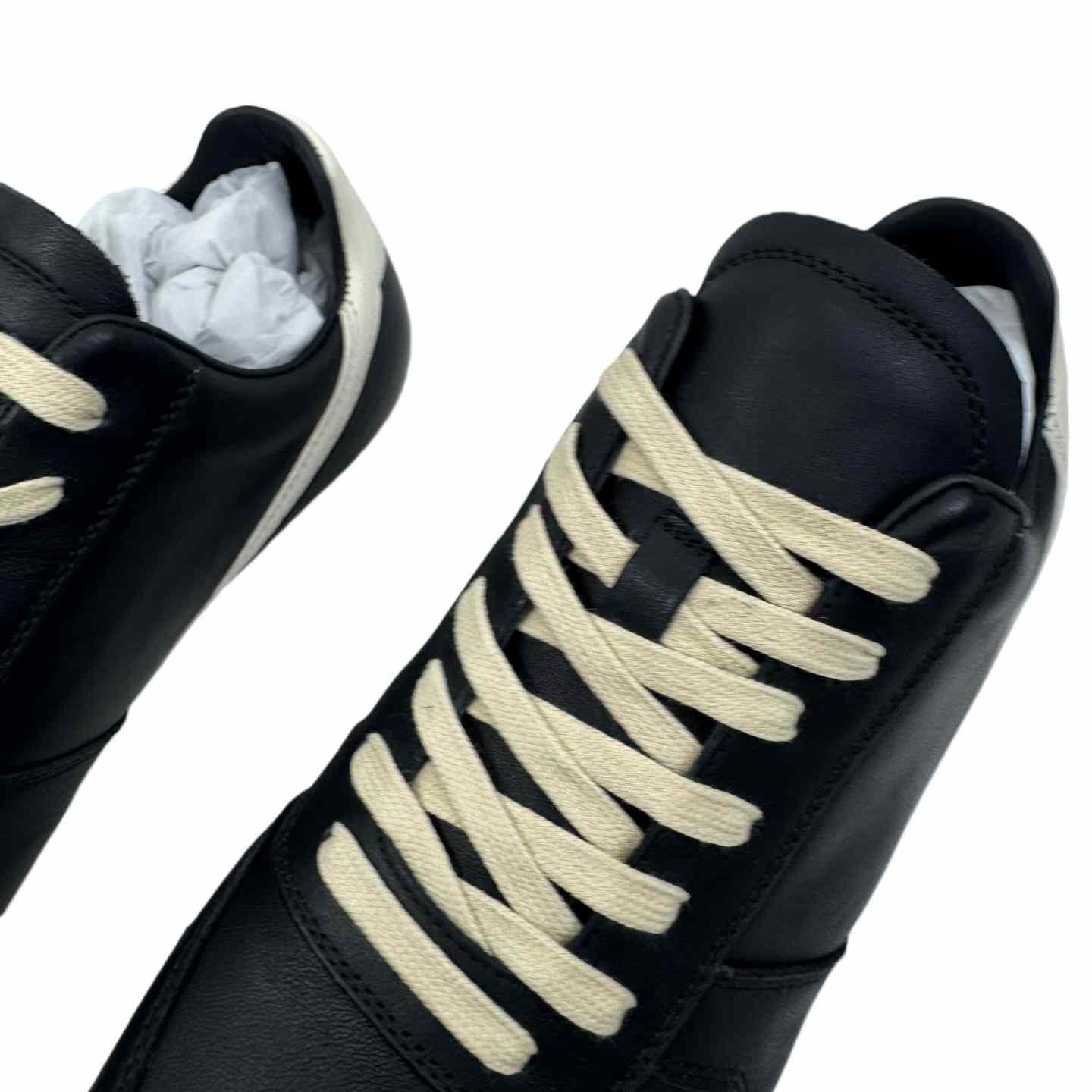 Rick Owens Minimal Sneak Leather Panel Sneakers - EUR FASHION