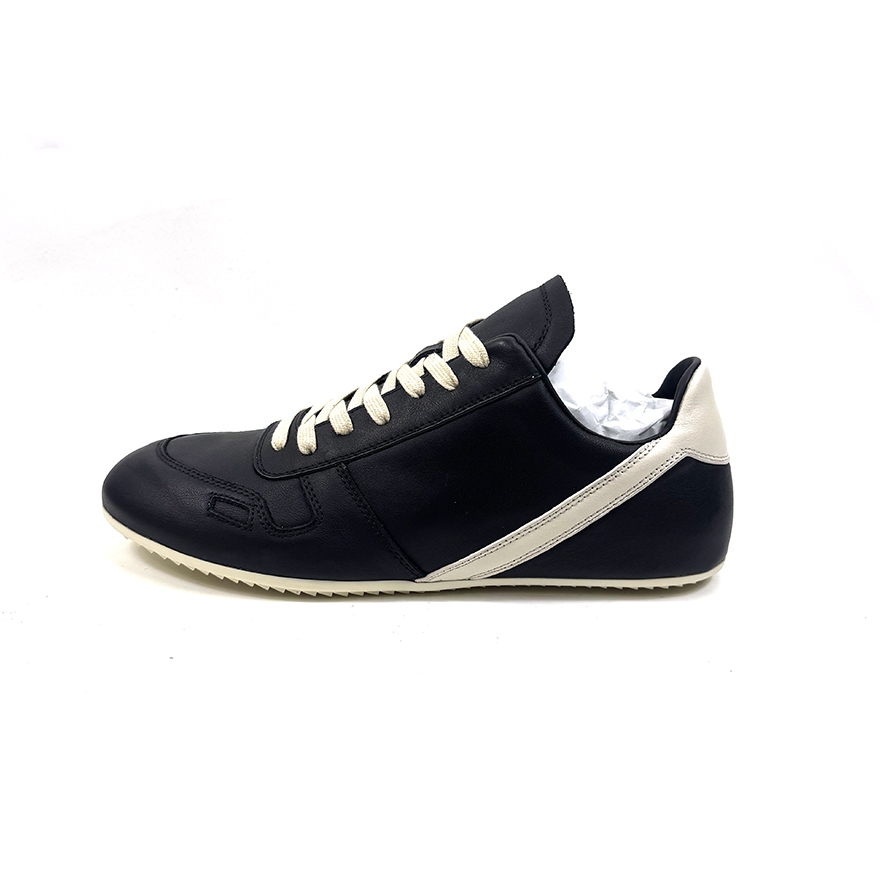 Rick Owens Minimal Sneak Leather Panel Sneakers - EUR FASHION