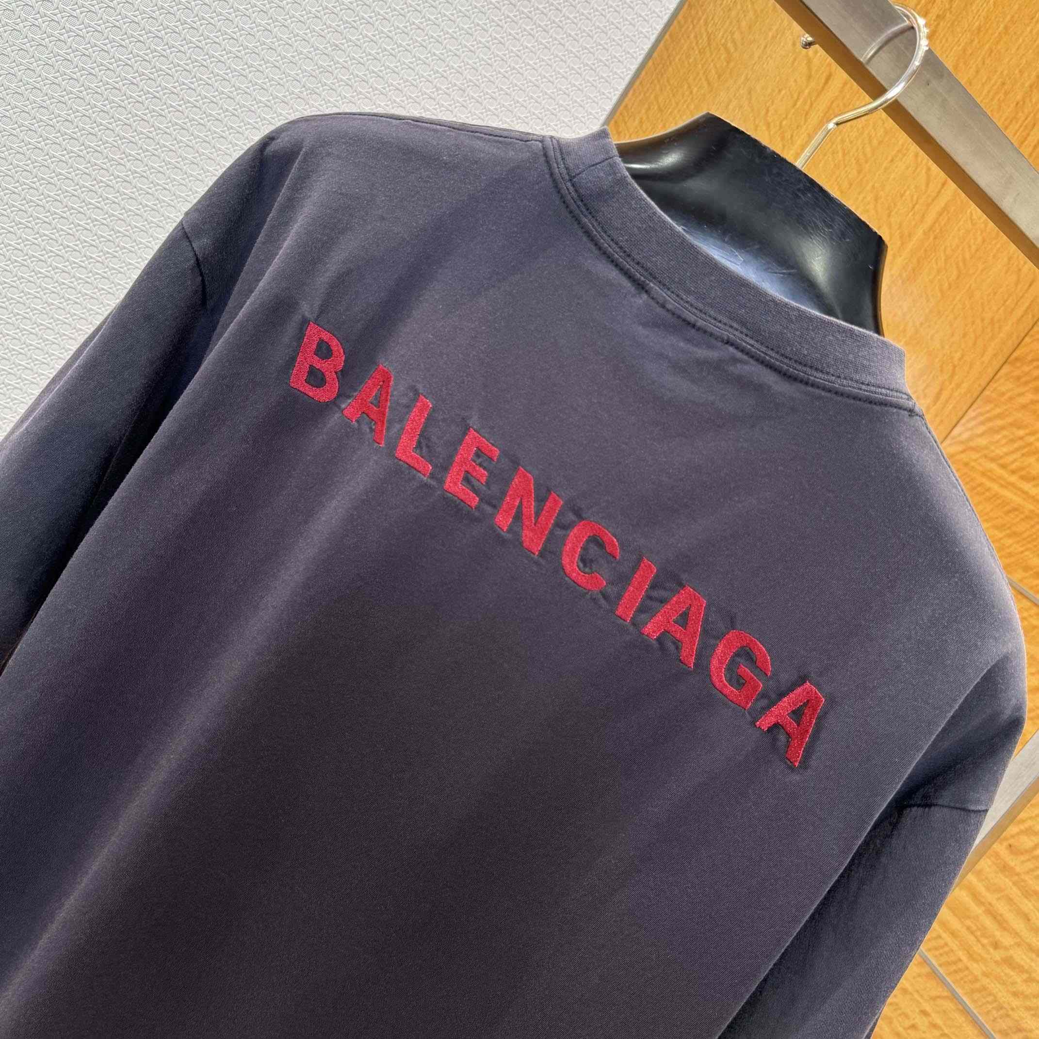 Balenciaga Back T-Shirt Medium Fit in Faded Black /Red - EUR FASHION