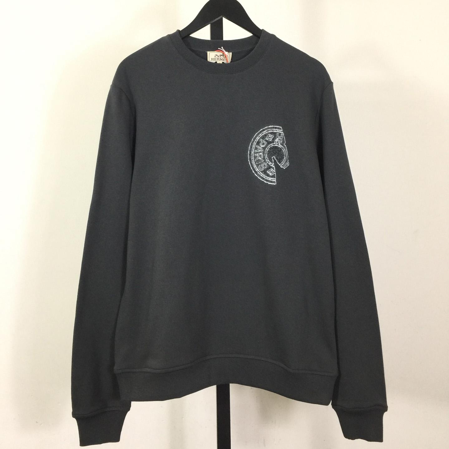 Hermes Crew-neck Embroidered Sweatshirt - EUR FASHION