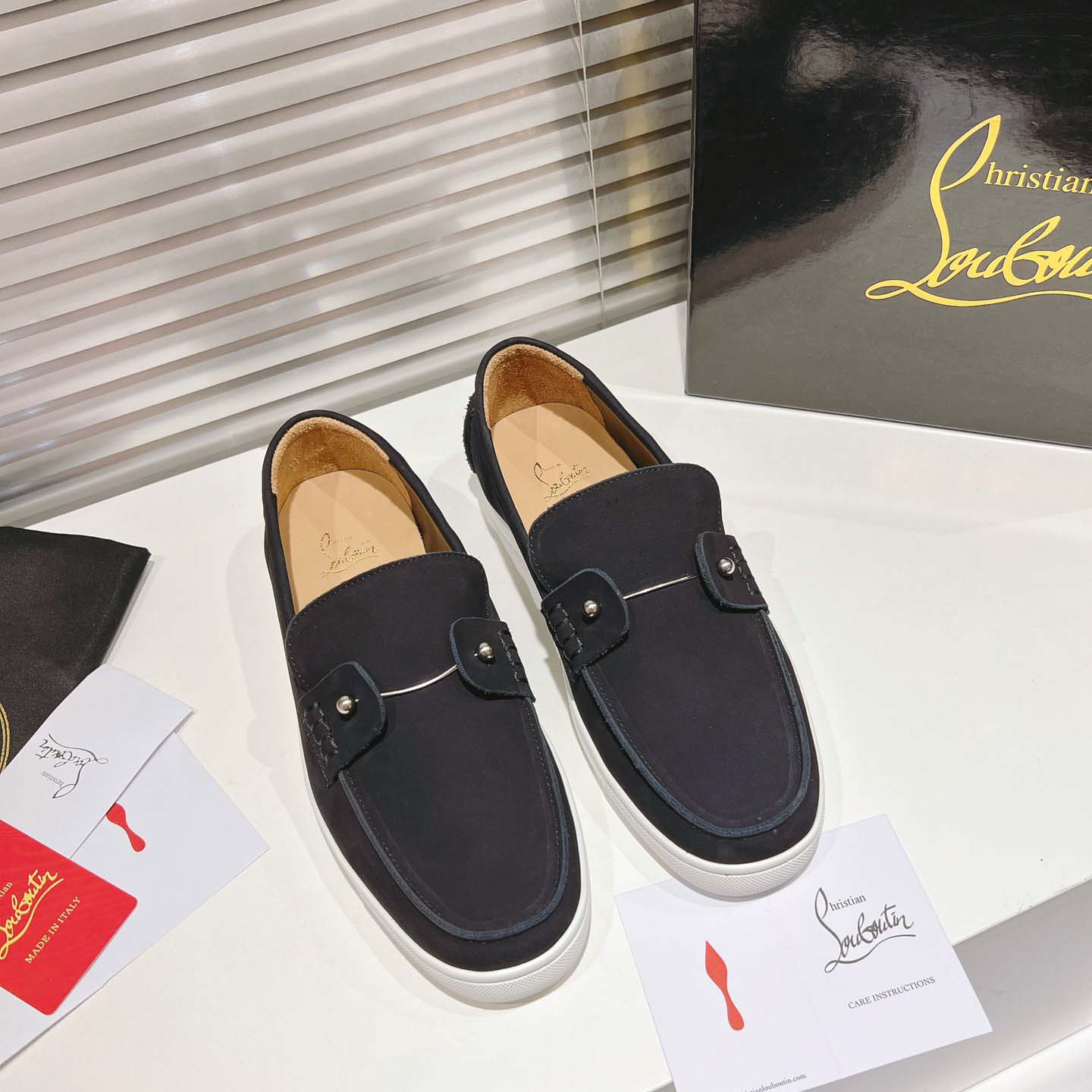 Christian Louboutin Boat Shoes - Reversed nubuck leather - EUR FASHION