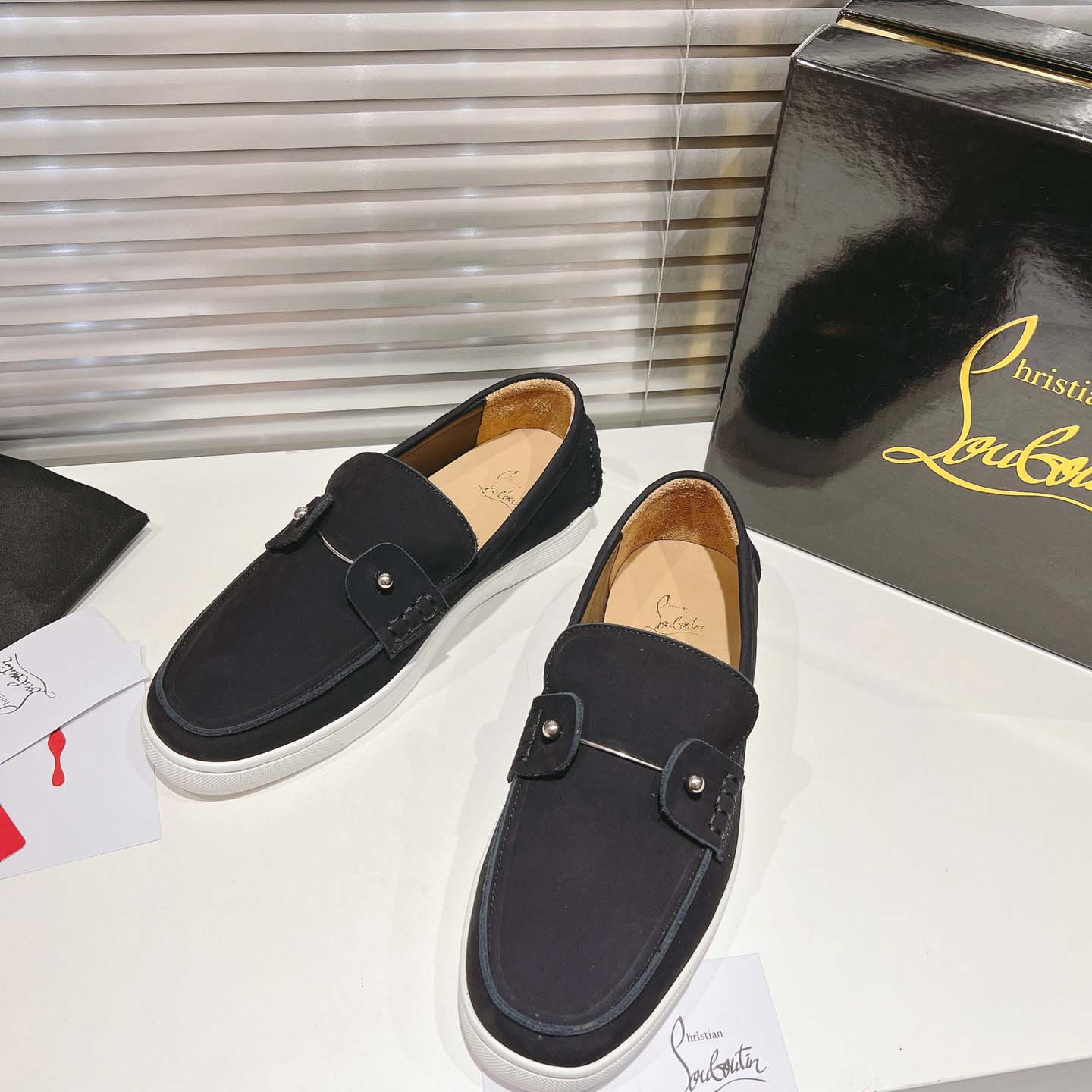 Christian Louboutin Boat Shoes - Reversed nubuck leather - EUR FASHION
