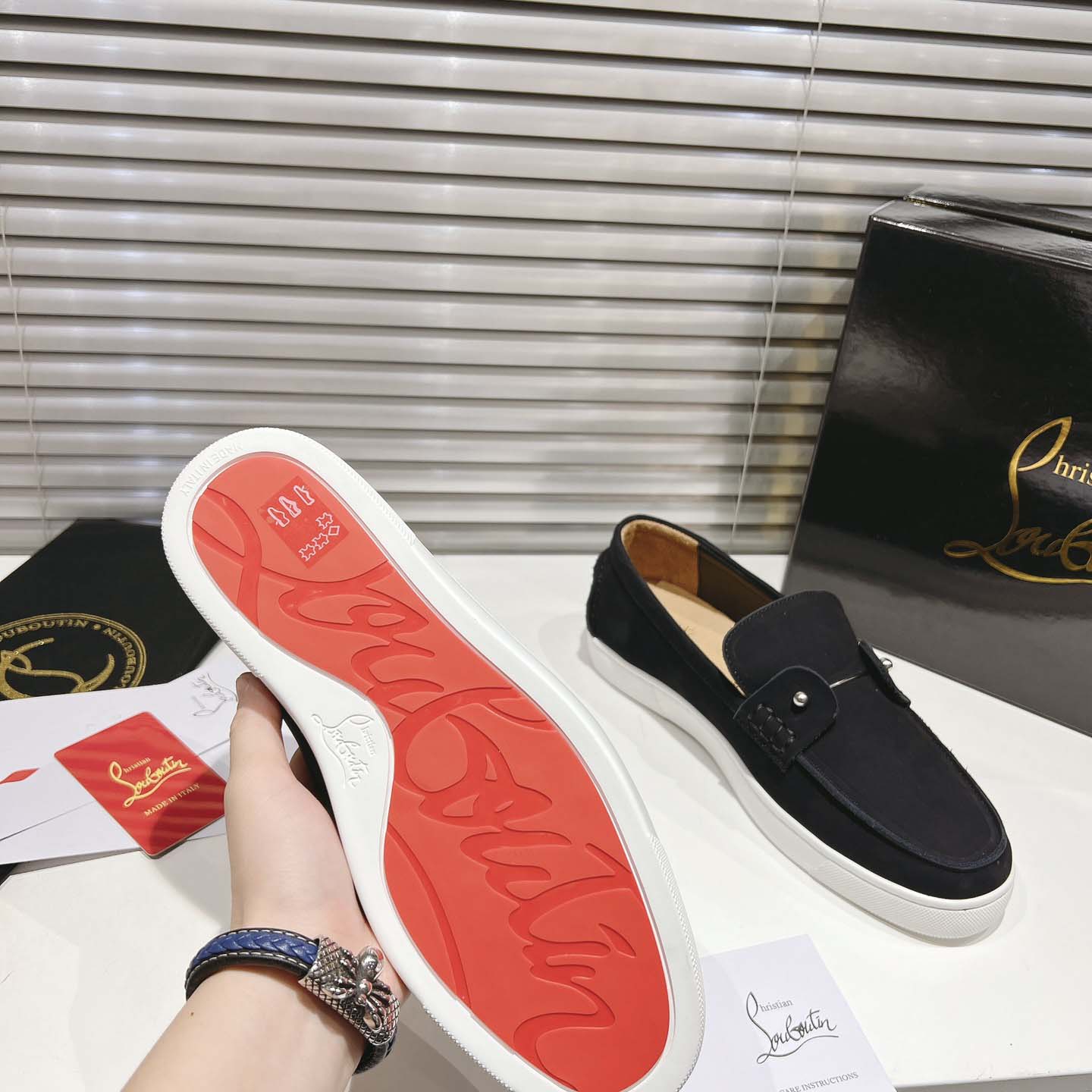 Christian Louboutin Boat Shoes - Reversed nubuck leather - EUR FASHION