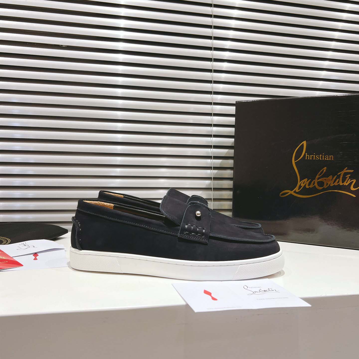 Christian Louboutin Boat Shoes - Reversed nubuck leather - EUR FASHION