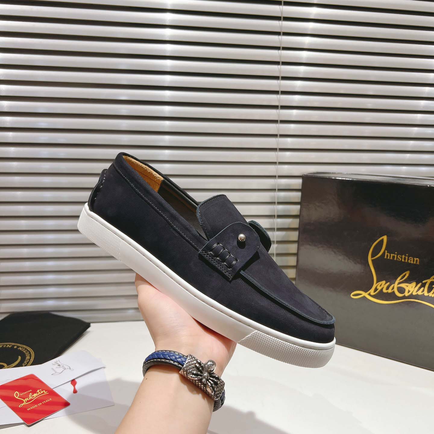 Christian Louboutin Boat Shoes - Reversed nubuck leather - EUR FASHION