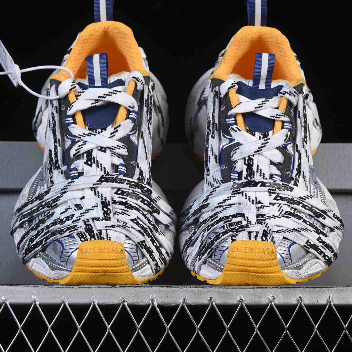  Balenciaga 3XL “White Yellow” Mesh Lace-Up Sneaker - EUR FASHION