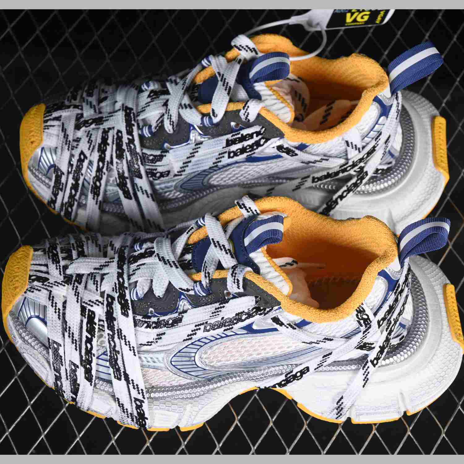  Balenciaga 3XL “White Yellow” Mesh Lace-Up Sneaker - EUR FASHION