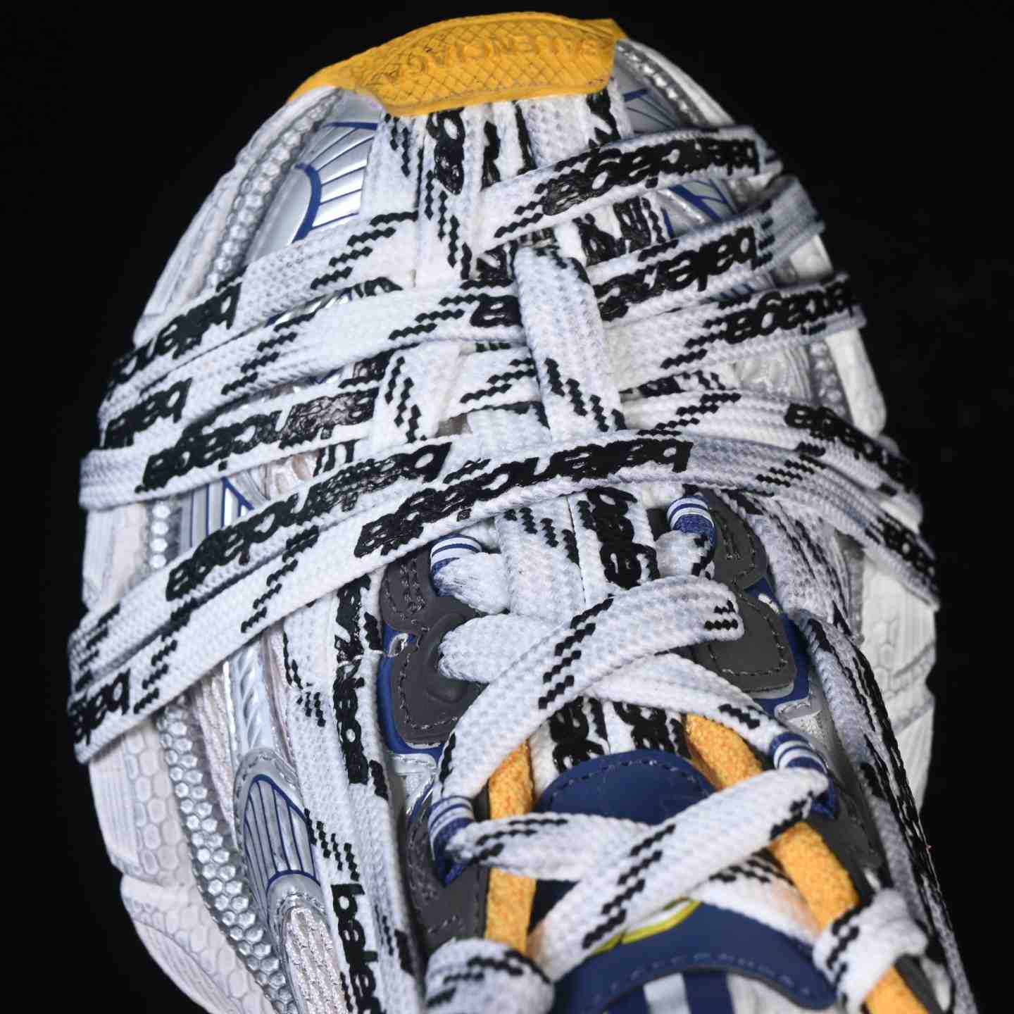  Balenciaga 3XL “White Yellow” Mesh Lace-Up Sneaker - EUR FASHION