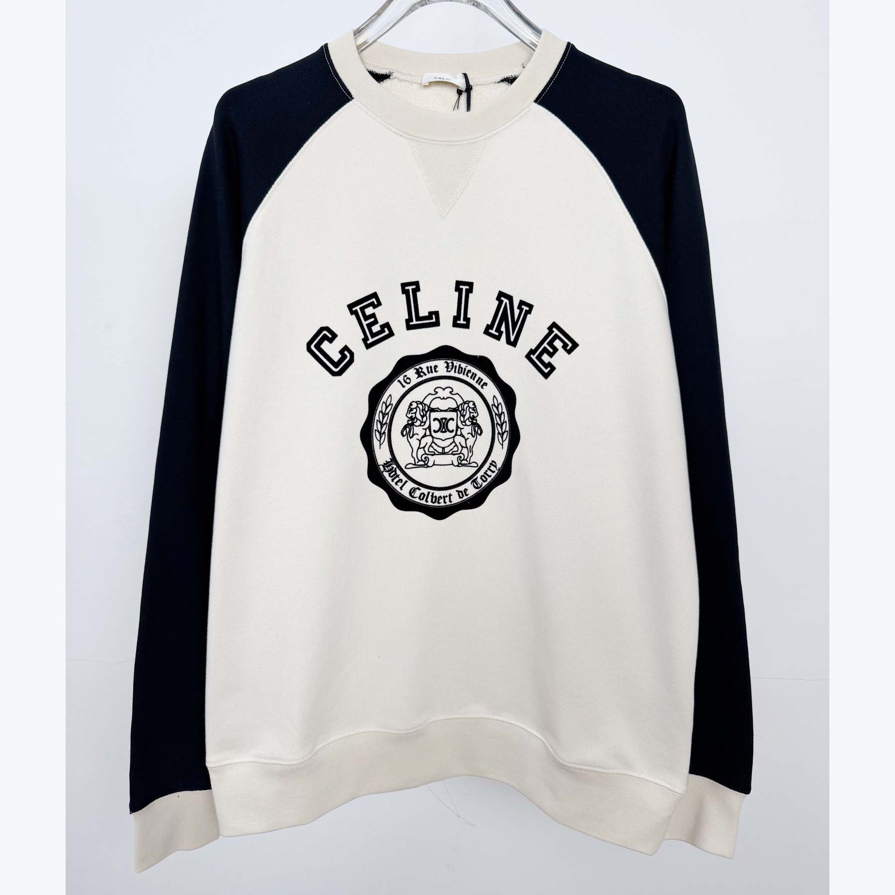 Celine Blason Loose Sweatshirt In Cotton Fleece - EUR FASHION