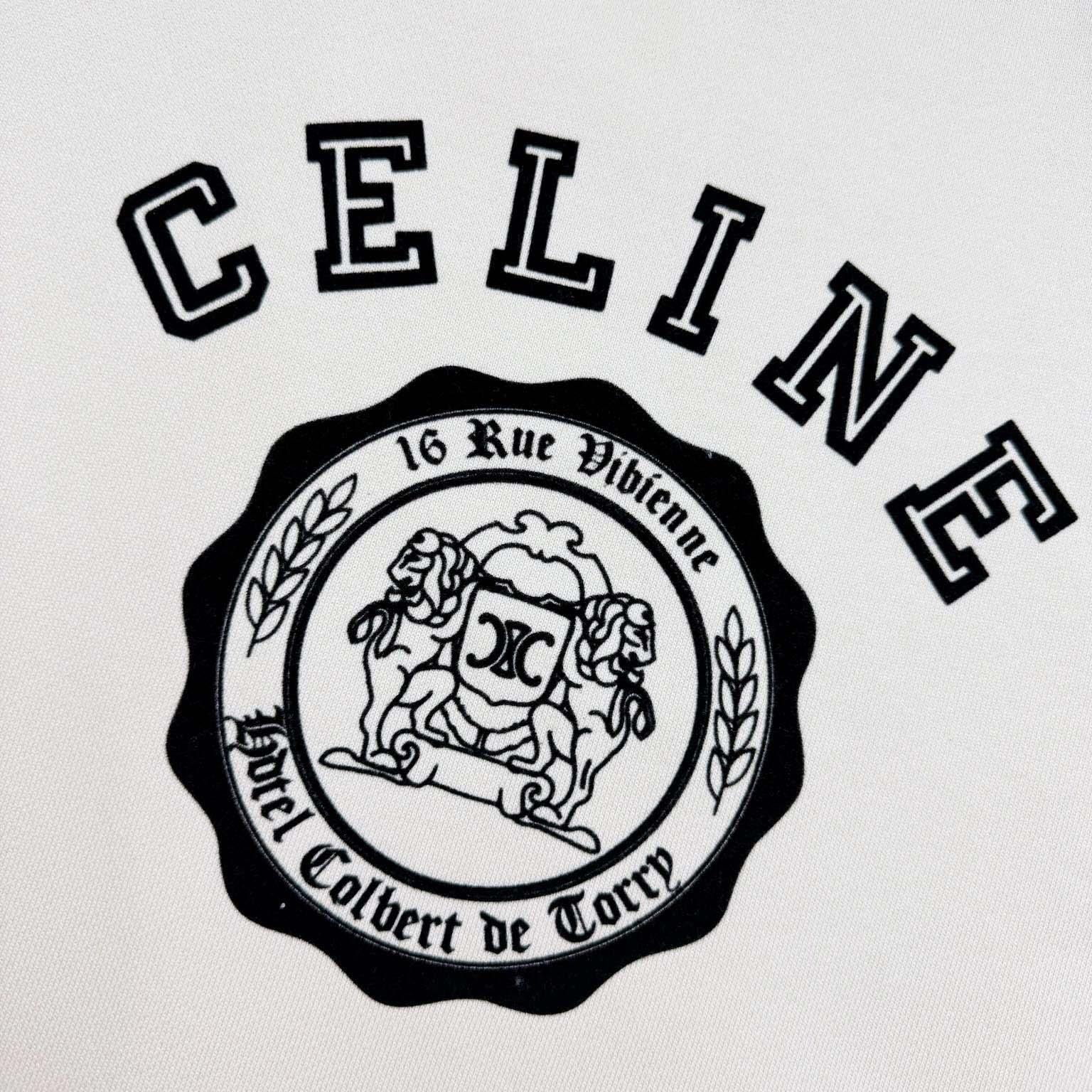 Celine Blason Loose Sweatshirt In Cotton Fleece - EUR FASHION