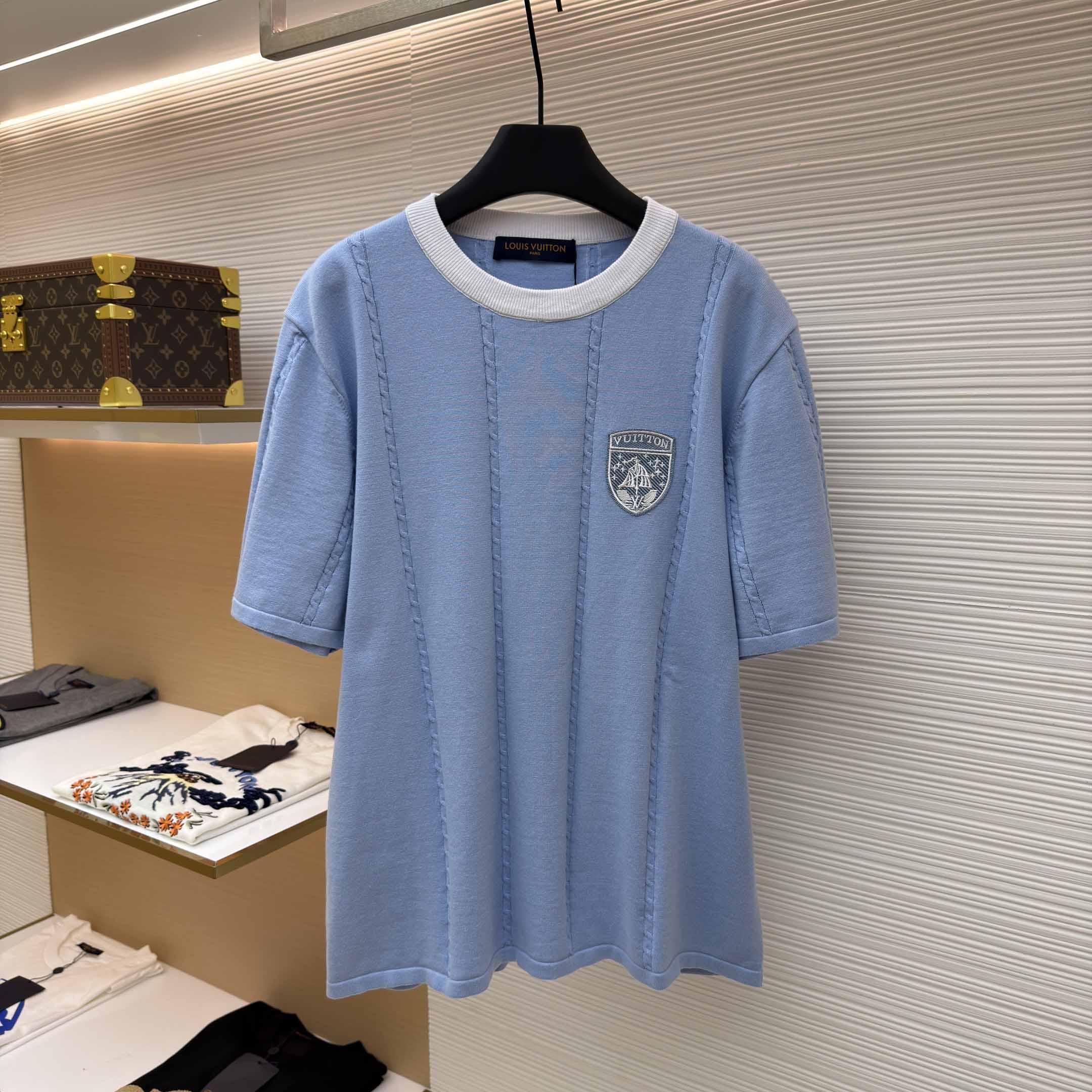 Louis Vuitton Silk-Cotton Short-Sleeved Crewneck   1AIJYL - EUR FASHION