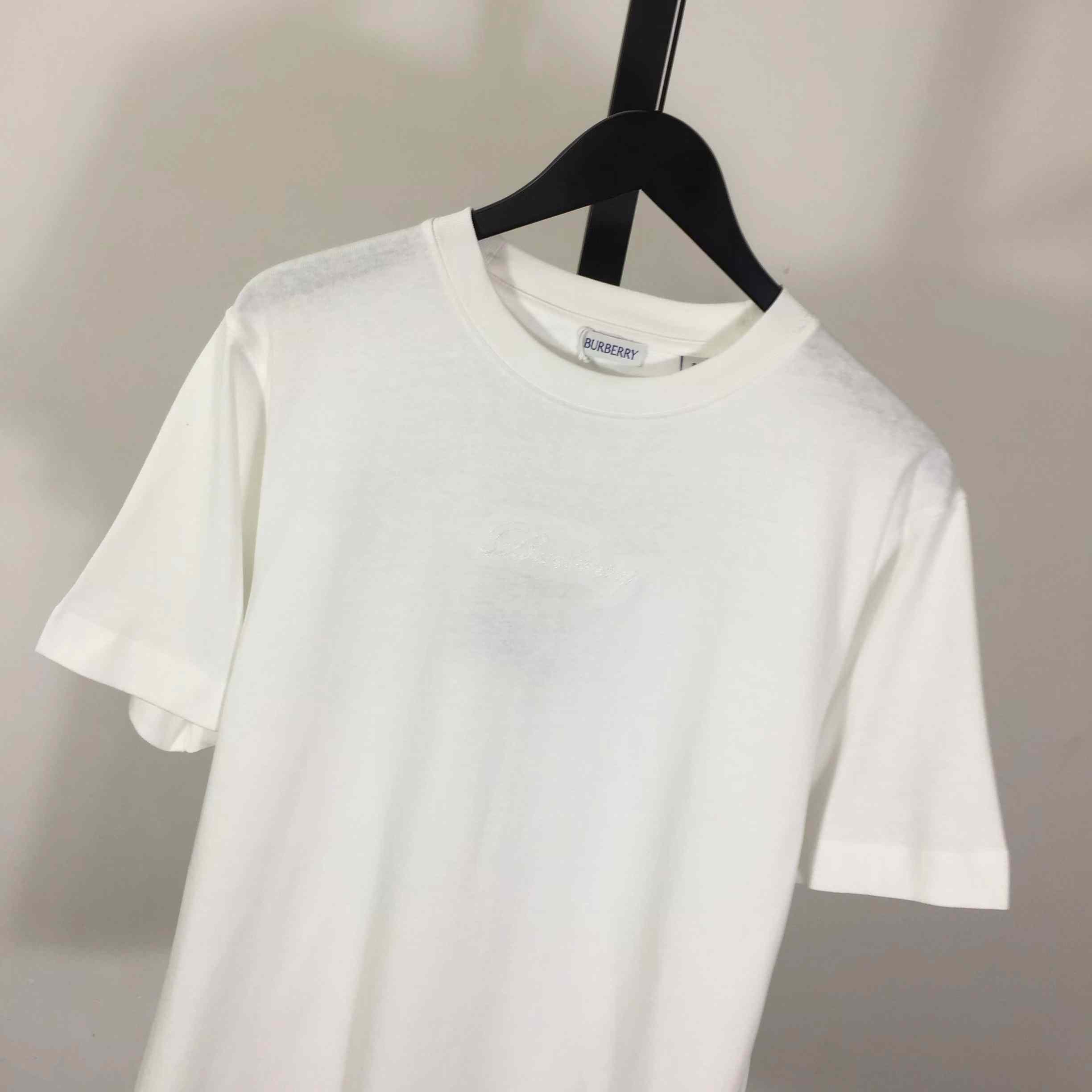 Burberry Check Cursive Logo Cotton T-shirt - EUR FASHION