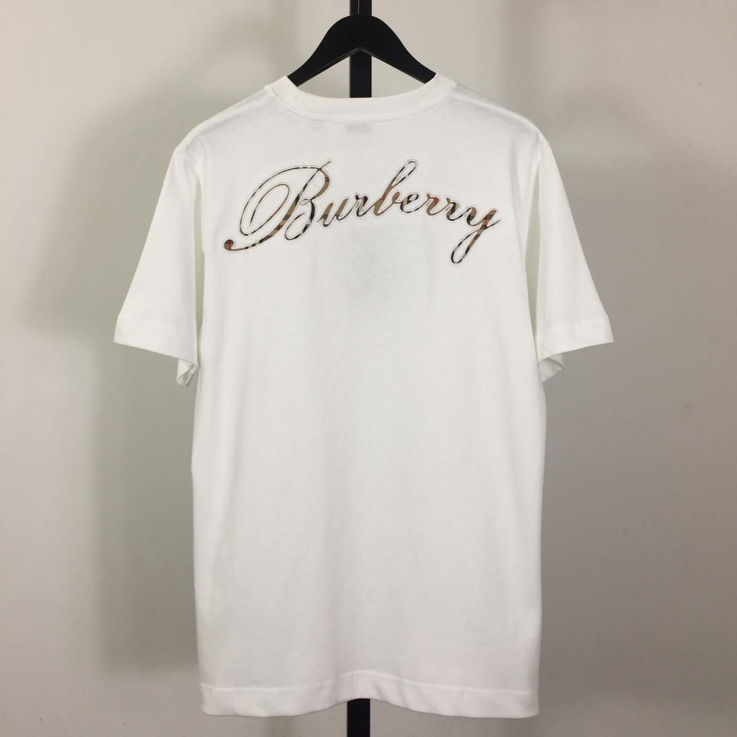 Burberry Check Cursive Logo Cotton T-shirt - EUR FASHION