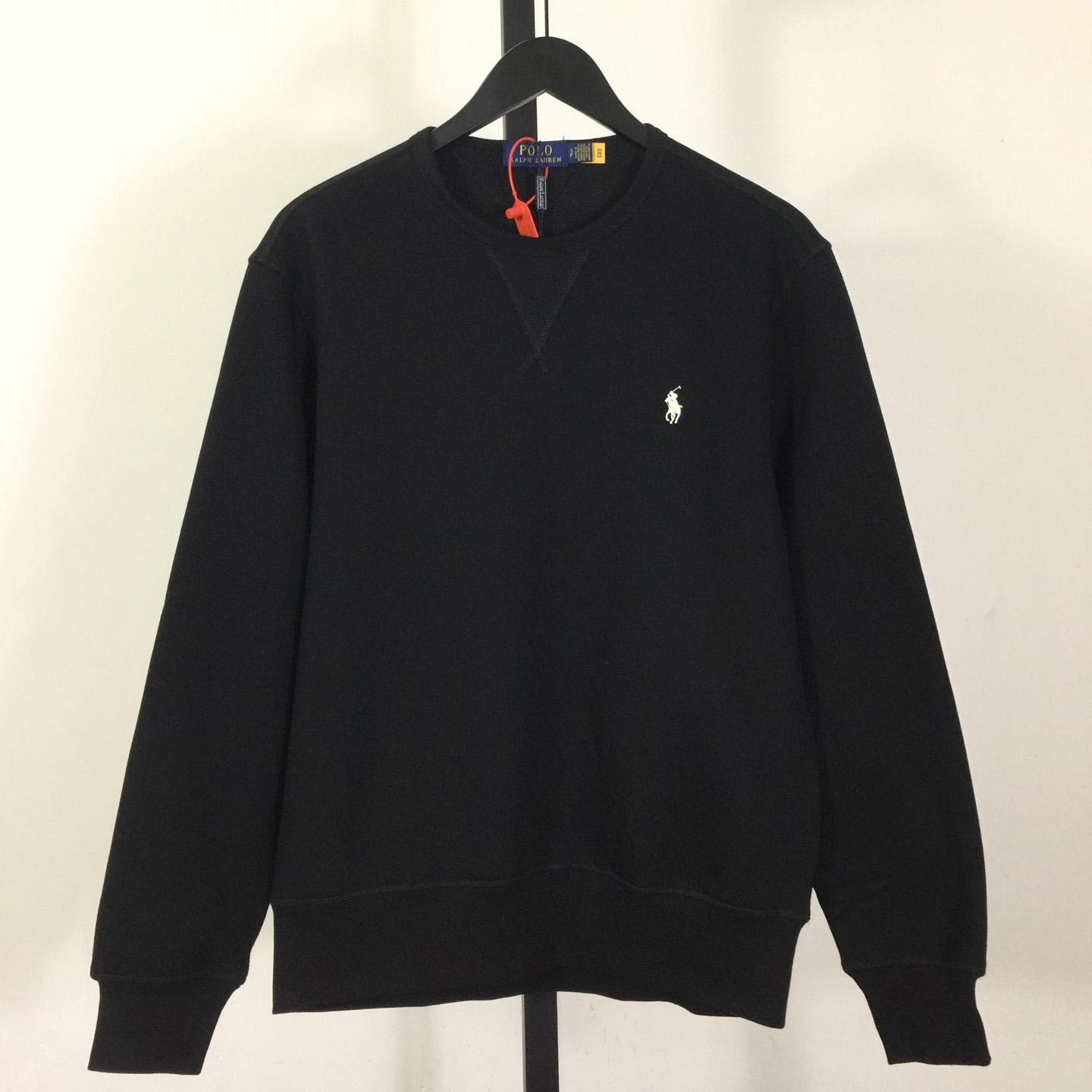 Ralph Lauren Black Cotton-blend Crewneck - EUR FASHION