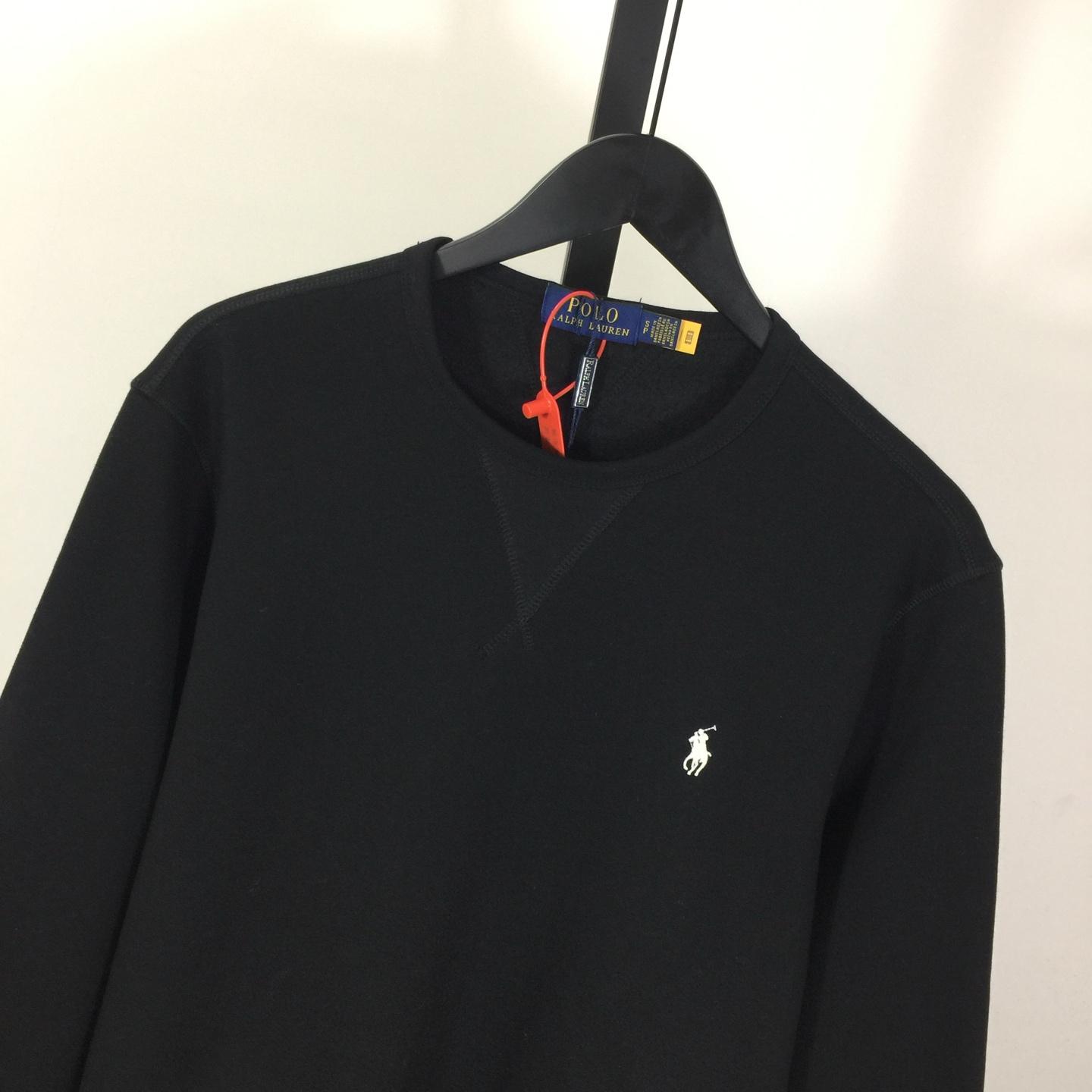 Ralph Lauren Black Cotton-blend Crewneck - EUR FASHION